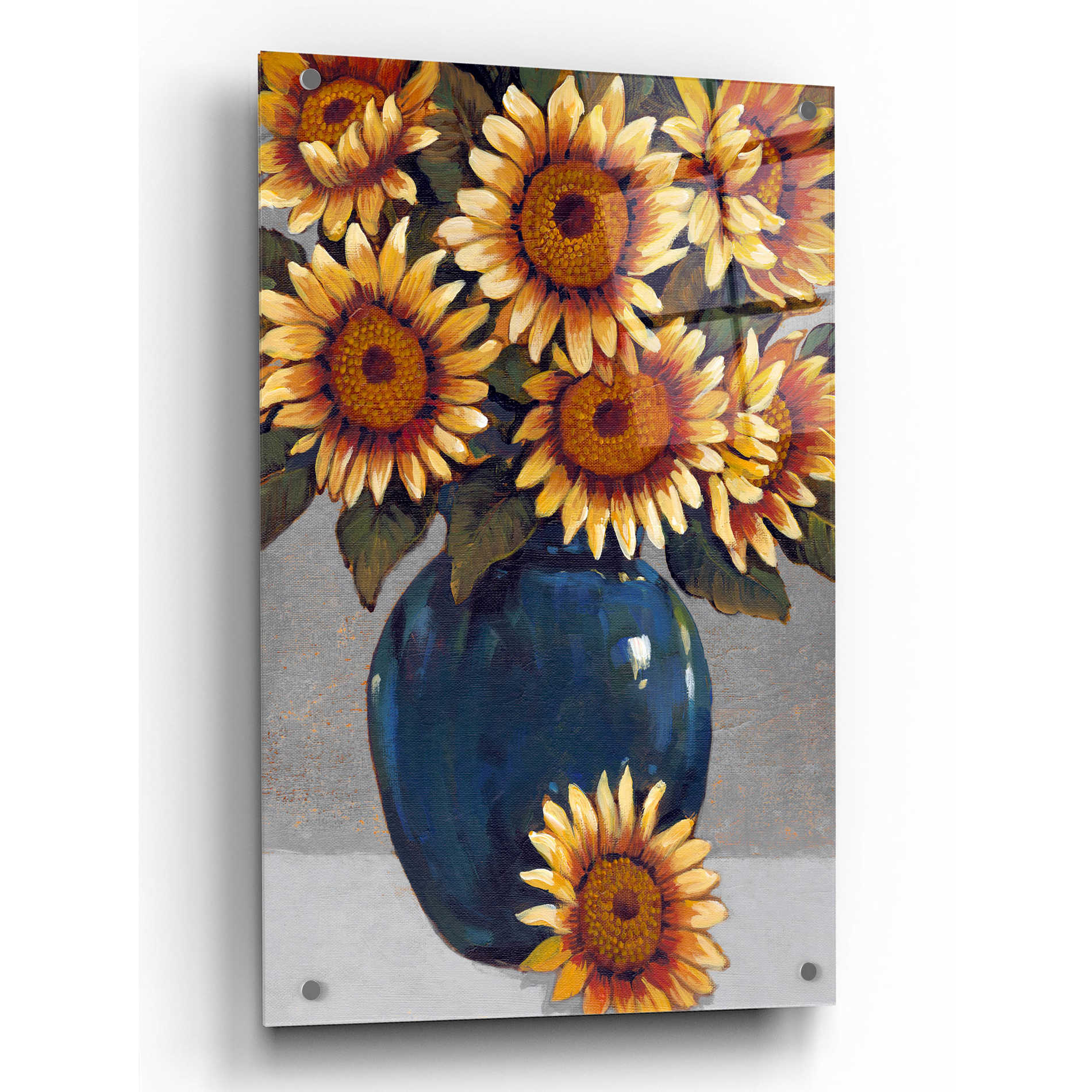 Epic Art 'Vase of Sunflowers I' by Tim O'Toole, Acrylic Glass Wall Art,24x36