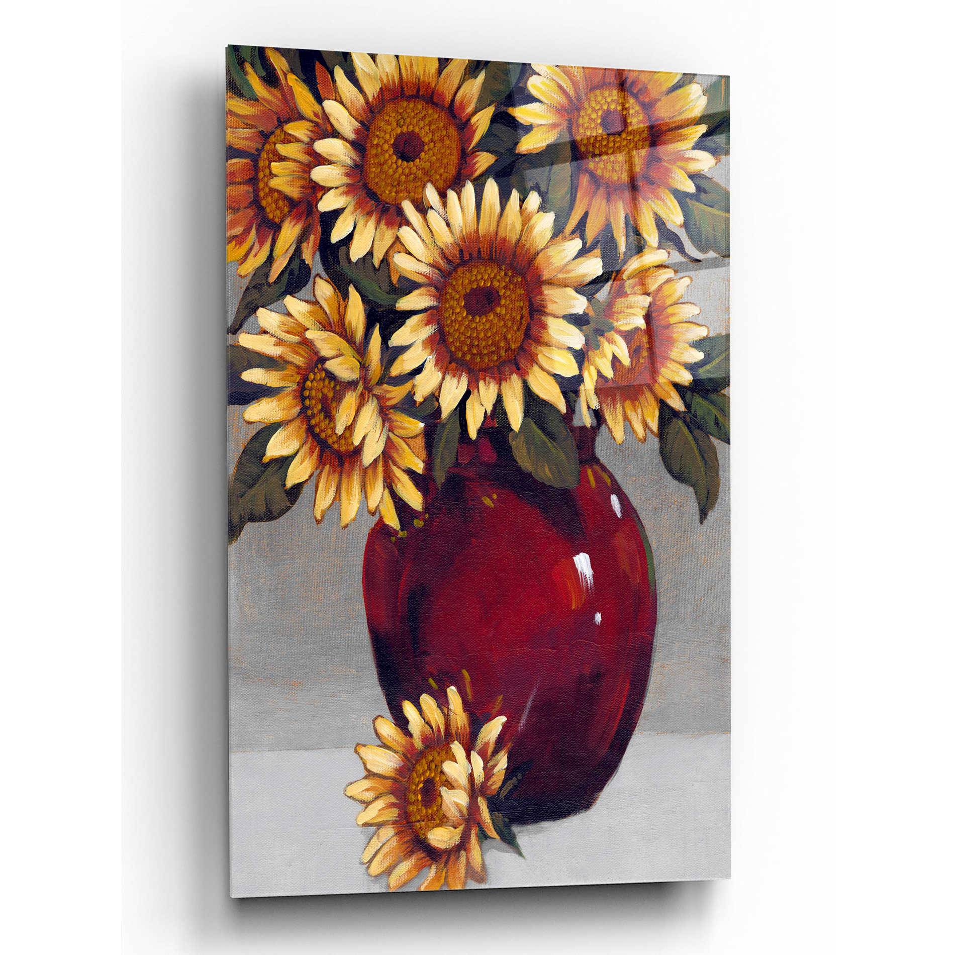 Epic Art 'Vase of Sunflowers II' by Tim O'Toole, Acrylic Glass Wall Art,12x16