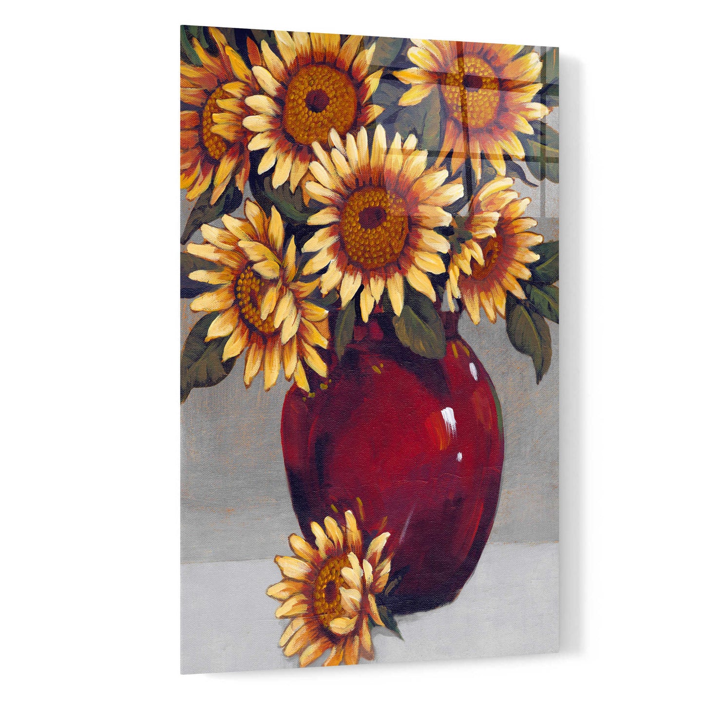 Epic Art 'Vase of Sunflowers II' by Tim O'Toole, Acrylic Glass Wall Art,16x24