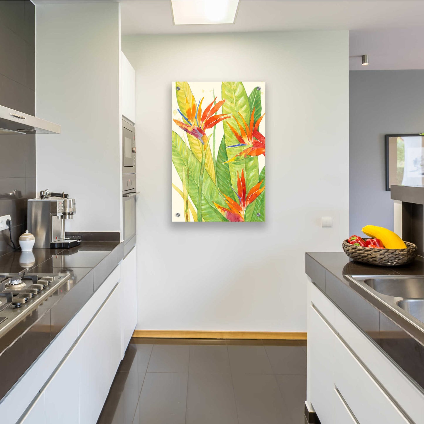 Epic Art 'Watercolor Tropical Flowers III' by Tim O'Toole, Acrylic Glass Wall Art,24x36