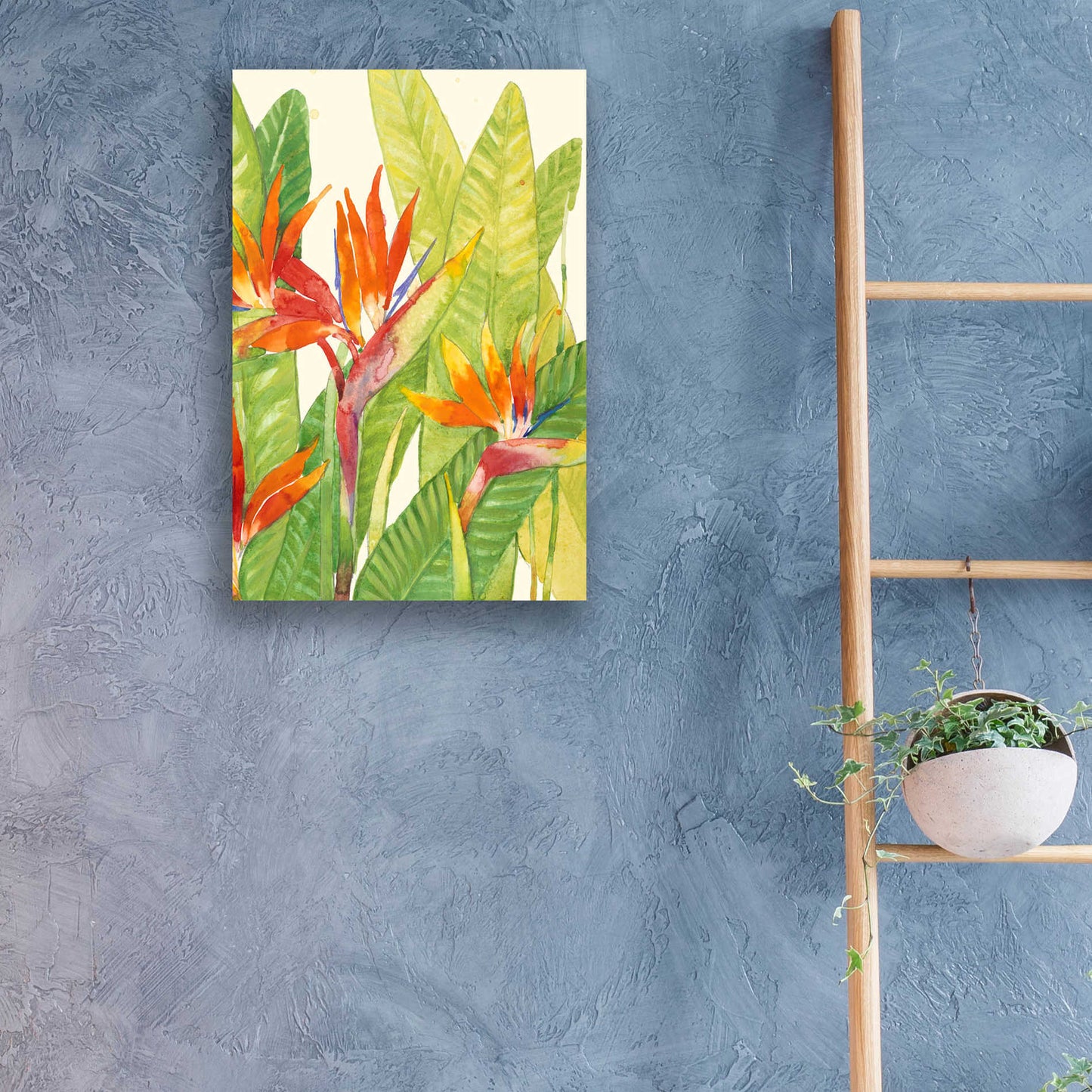 Epic Art 'Watercolor Tropical Flowers IV' by Tim O'Toole, Acrylic Glass Wall Art,16x24