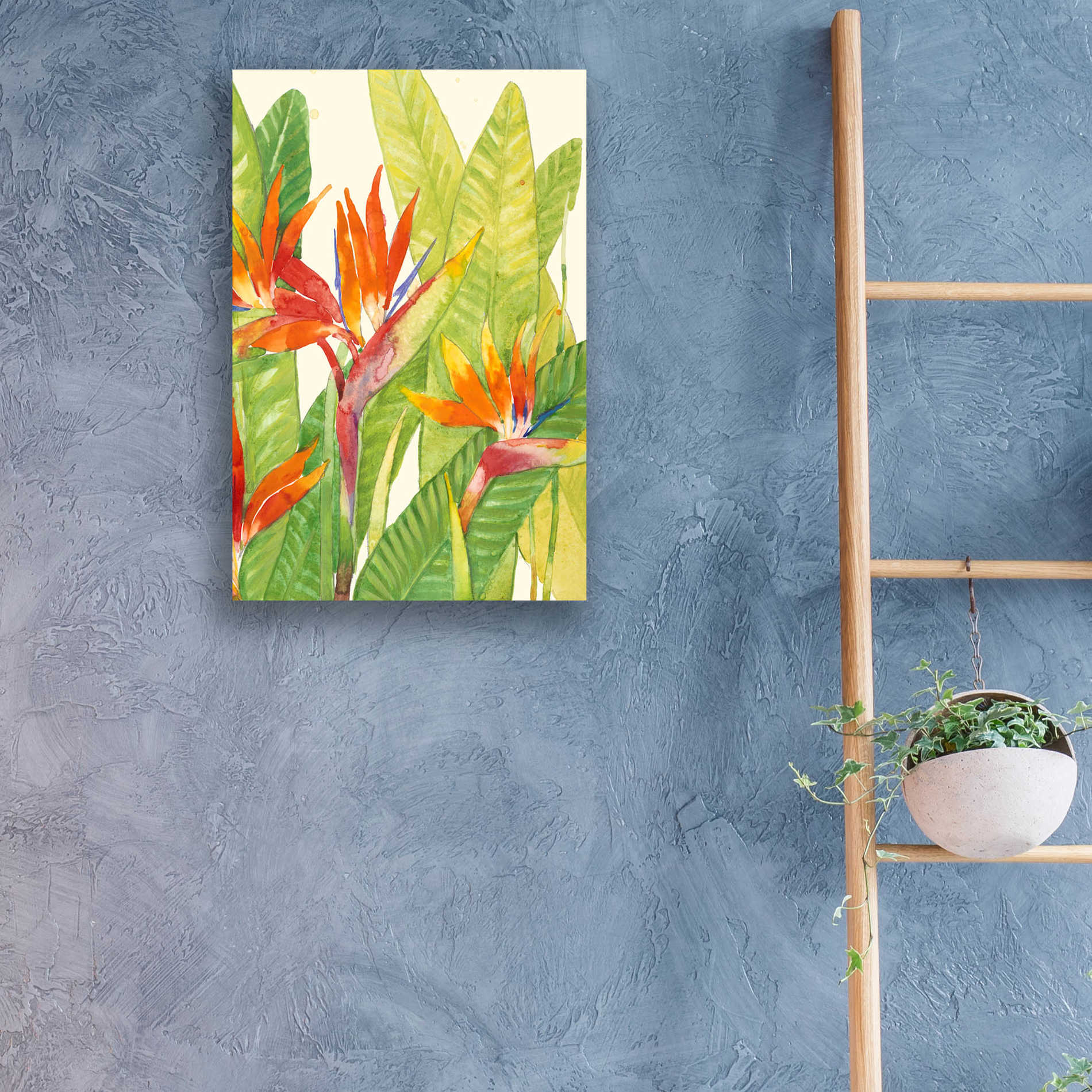 Epic Art 'Watercolor Tropical Flowers IV' by Tim O'Toole, Acrylic Glass Wall Art,16x24