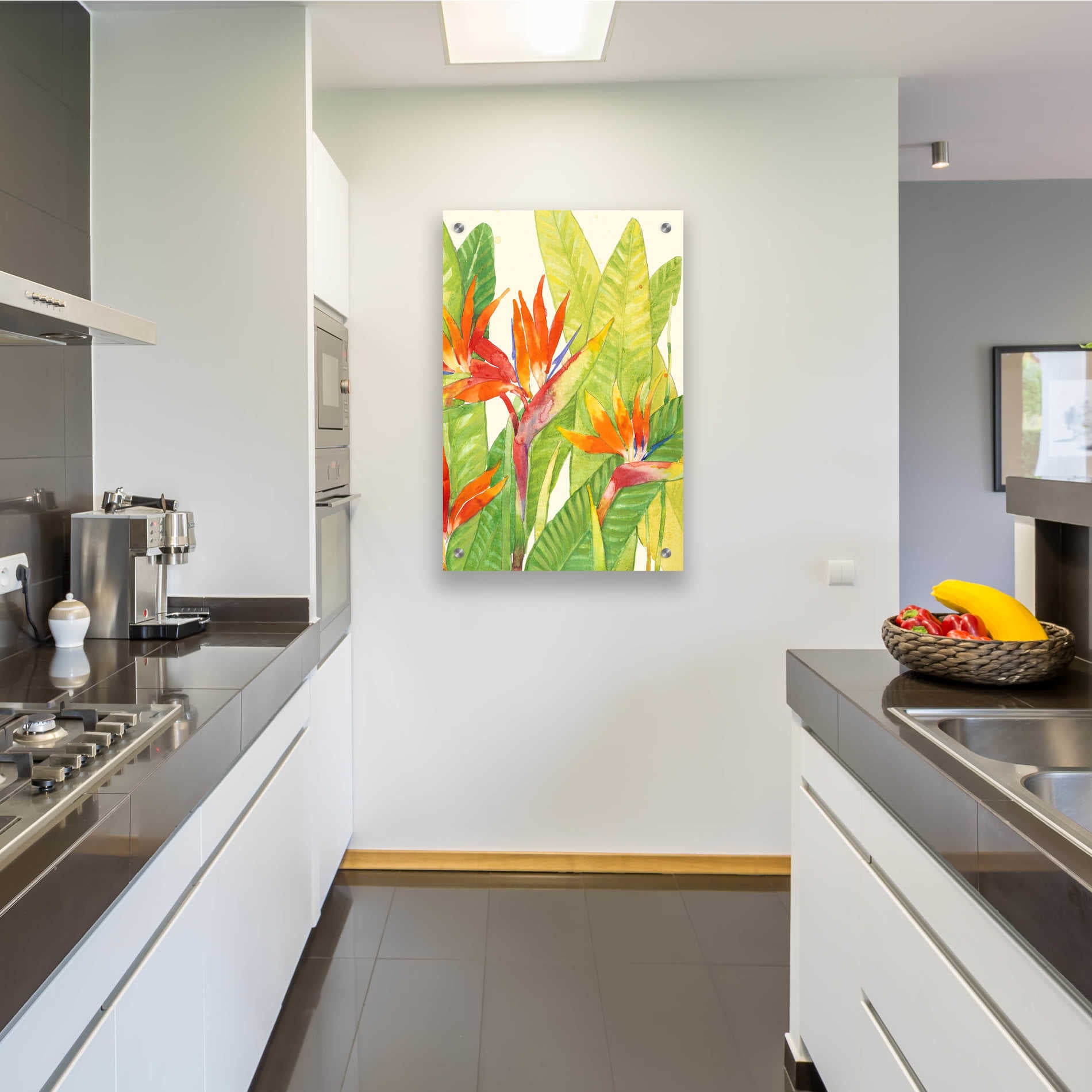 Epic Art 'Watercolor Tropical Flowers IV' by Tim O'Toole, Acrylic Glass Wall Art,24x36
