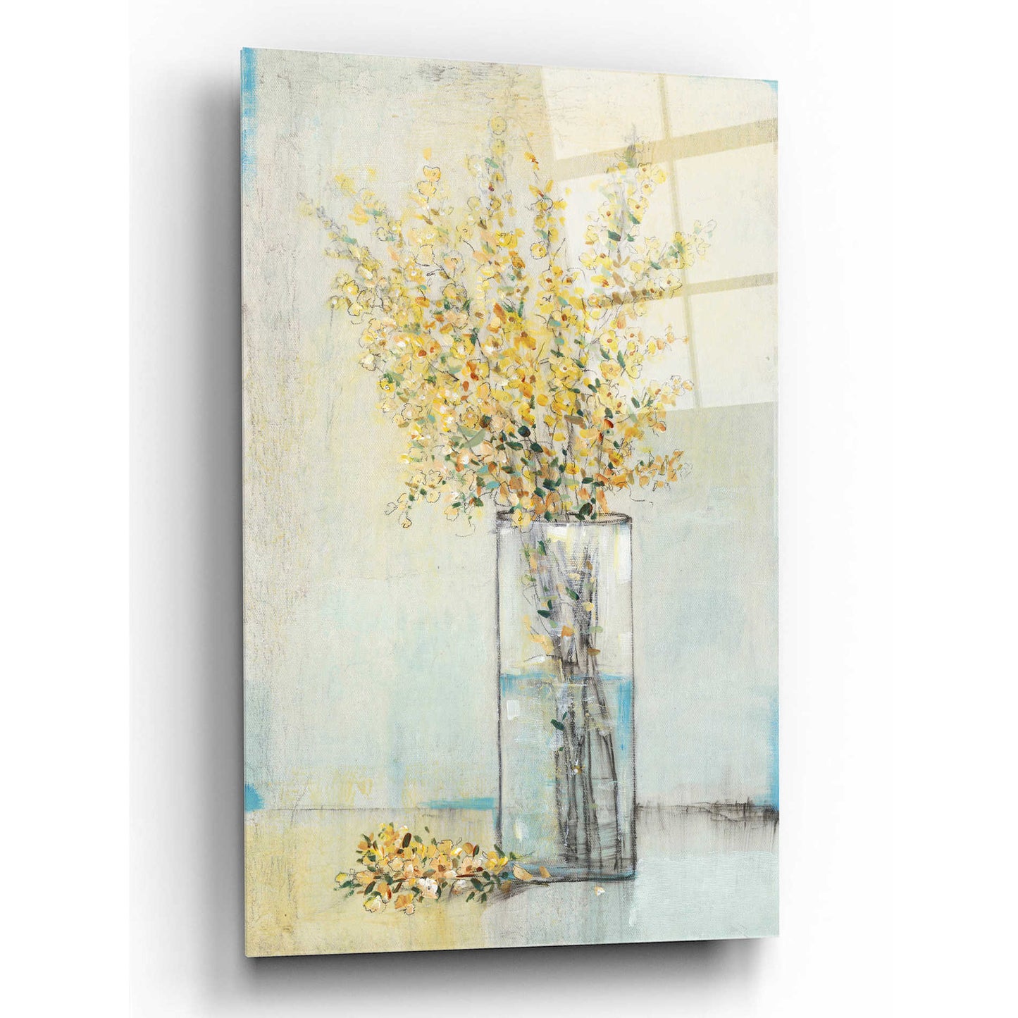 Epic Art 'Yellow Spray in Vase I' by Tim O'Toole, Acrylic Glass Wall Art,12x16