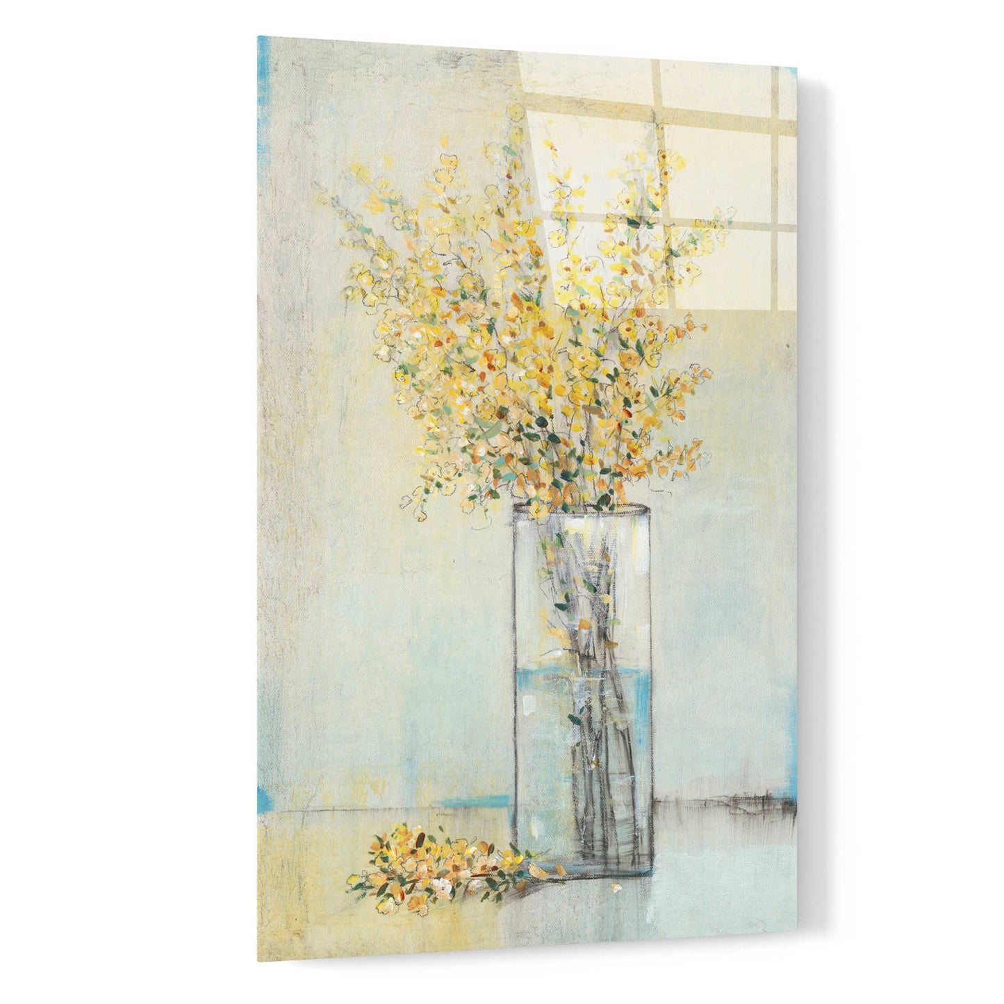 Epic Art 'Yellow Spray in Vase I' by Tim O'Toole, Acrylic Glass Wall Art,16x24