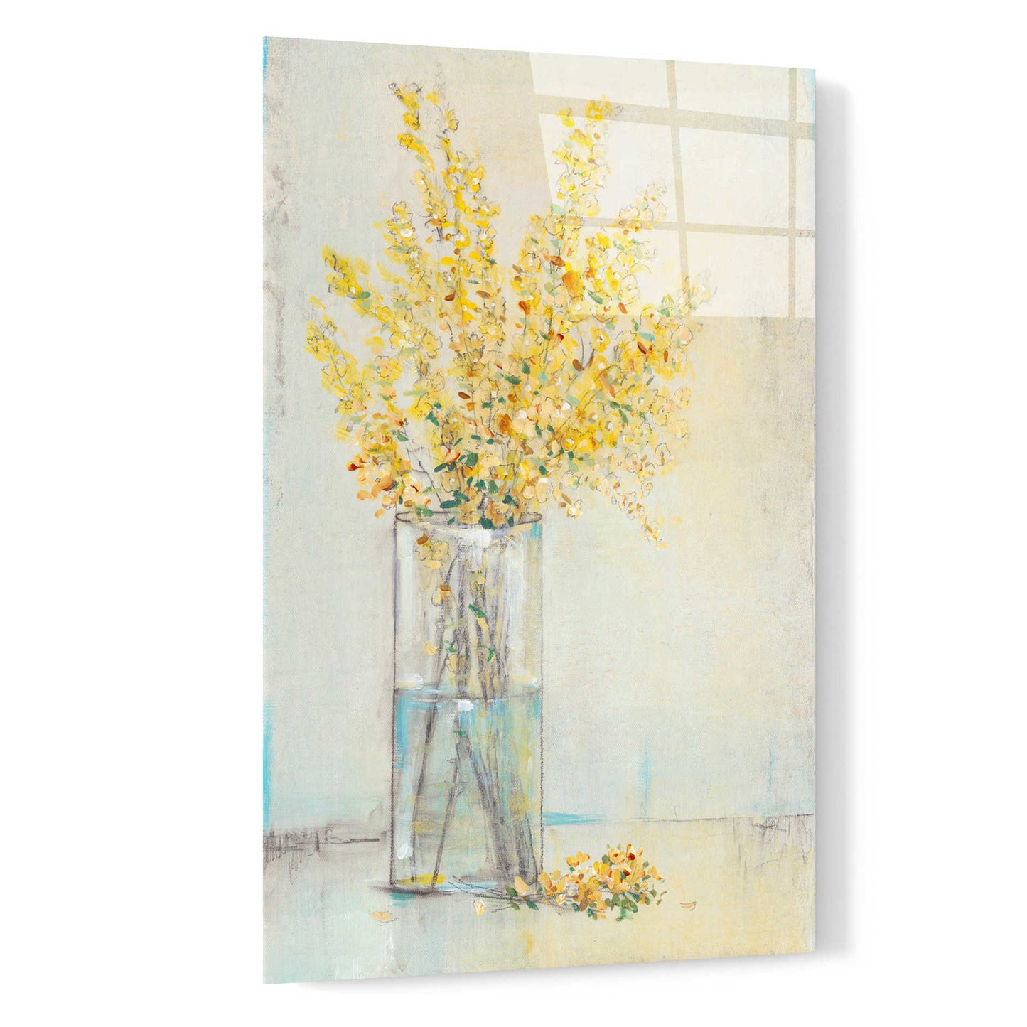 Epic Art 'Yellow Spray in Vase II' by Tim O'Toole, Acrylic Glass Wall Art,16x24