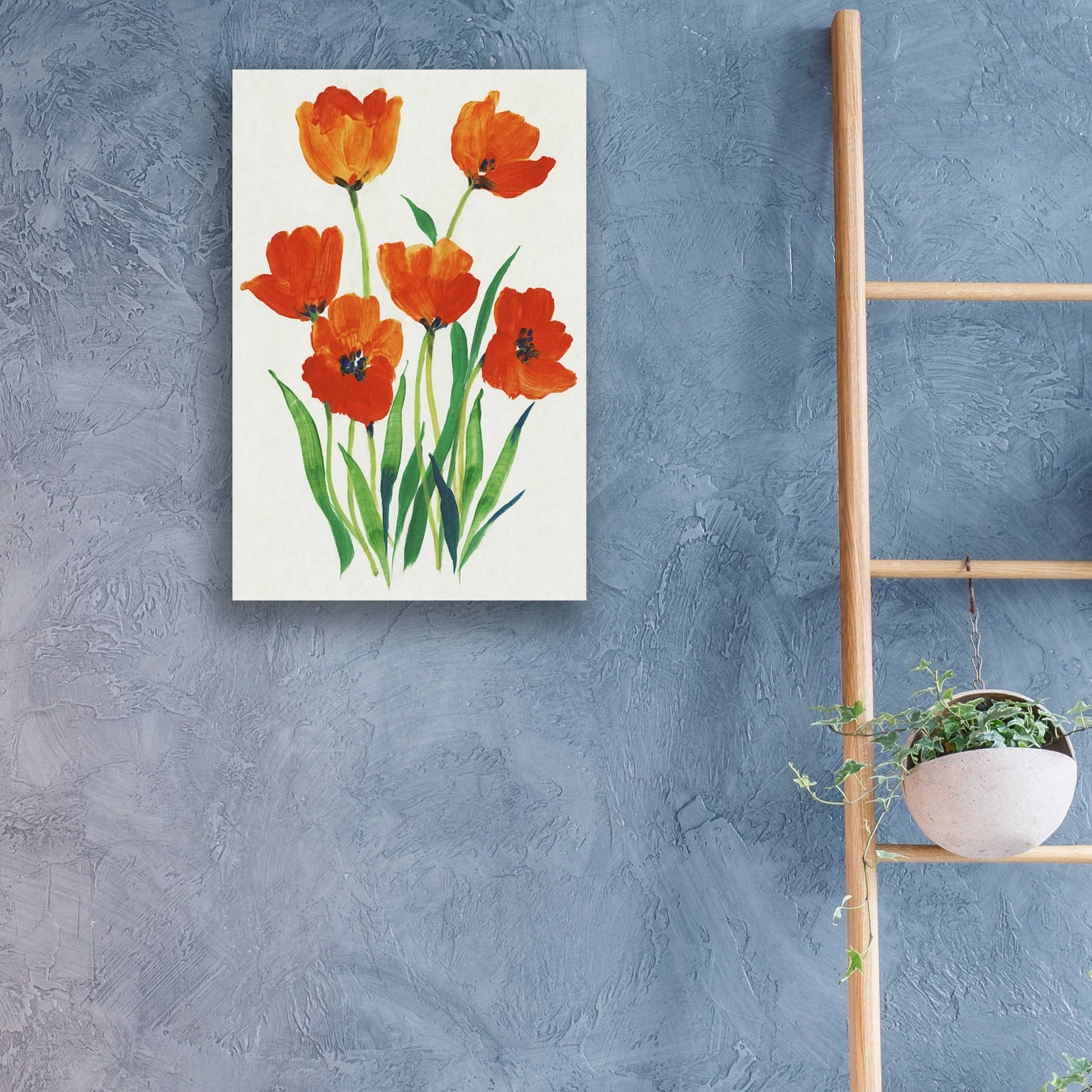 Epic Art 'Red Tulips in Bloom I' by Tim O'Toole, Acrylic Glass Wall Art,16x24