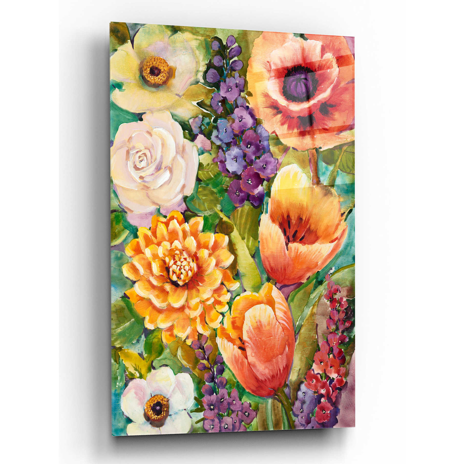 Epic Art 'Flower Bouquet II' by Tim O'Toole, Acrylic Glass Wall Art,12x16