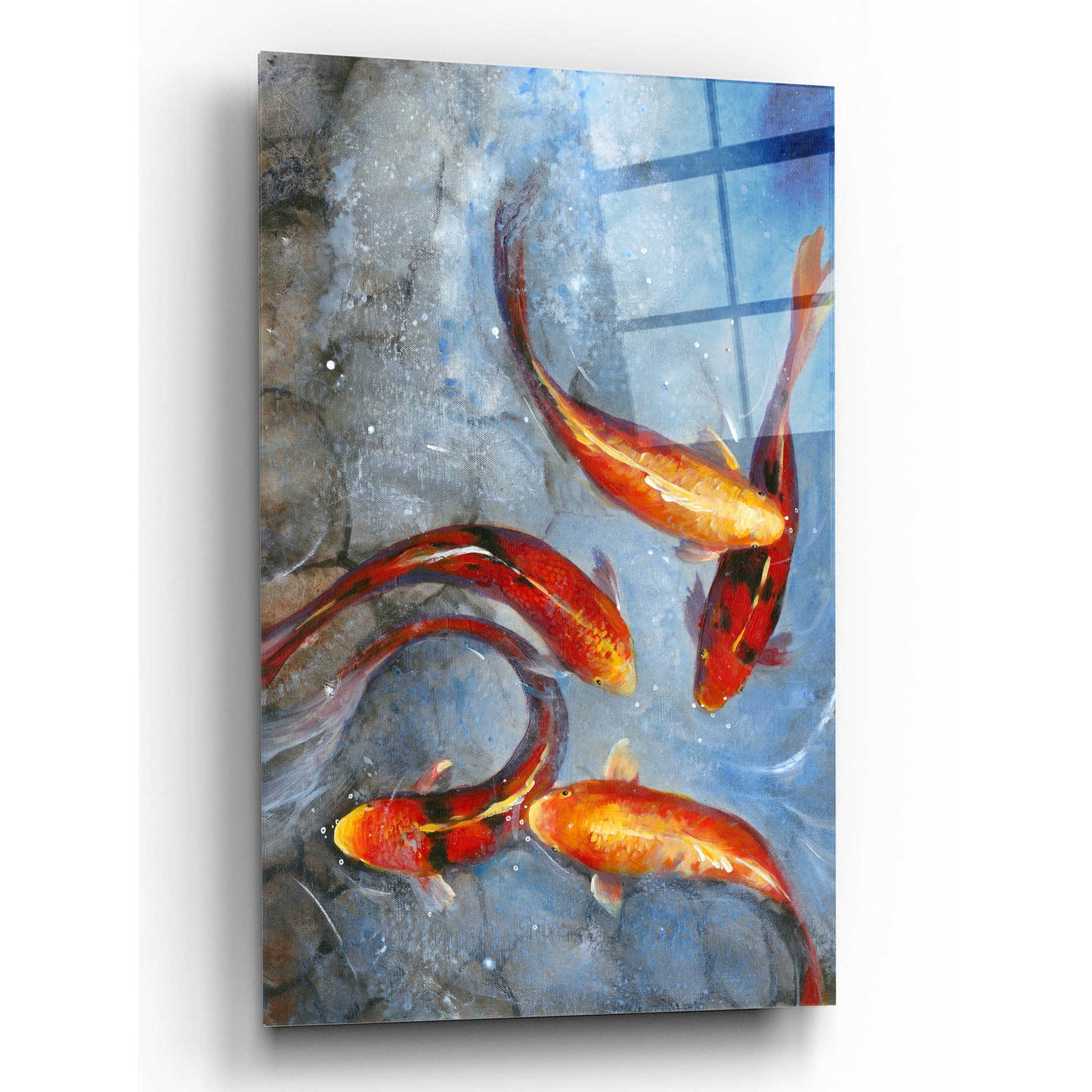 Epic Art 'Graceful Koi I' by Tim O'Toole, Acrylic Glass Wall Art,12x16