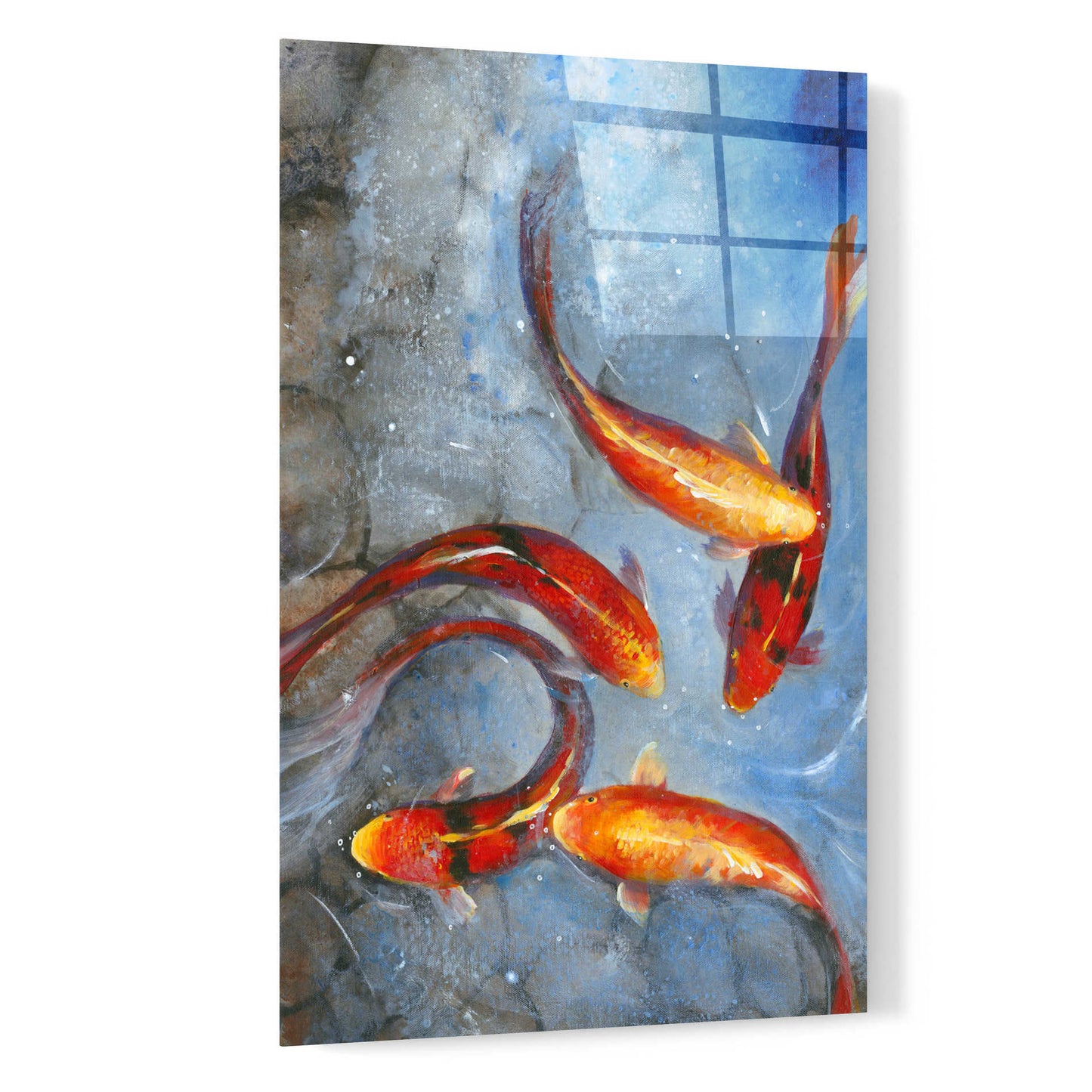 Epic Art 'Graceful Koi I' by Tim O'Toole, Acrylic Glass Wall Art,16x24