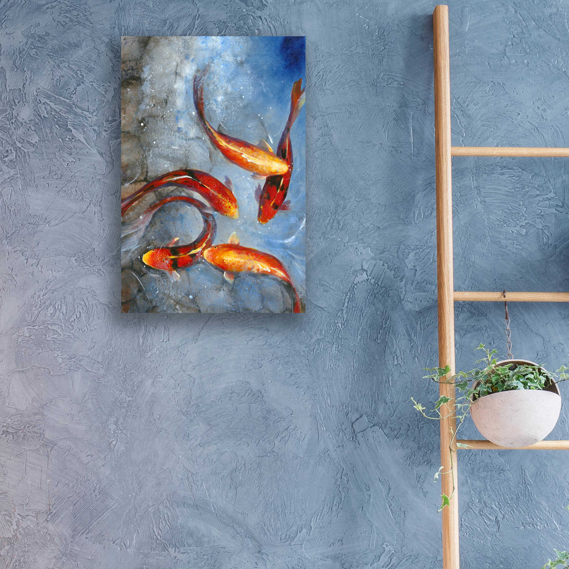 Epic Art 'Graceful Koi I' by Tim O'Toole, Acrylic Glass Wall Art,16x24