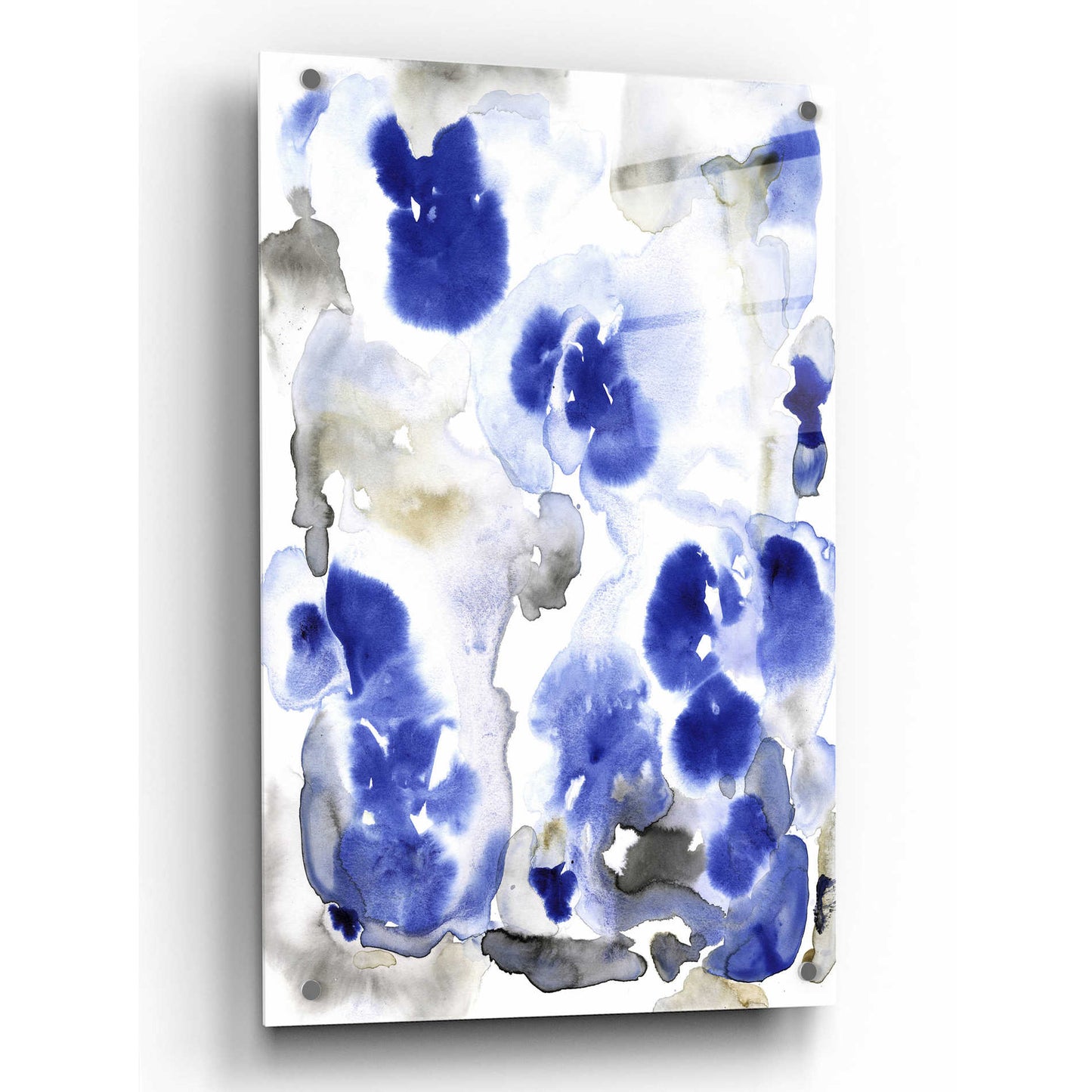 Epic Art 'Blue Pansies I' by Tim O'Toole, Acrylic Glass Wall Art,24x36