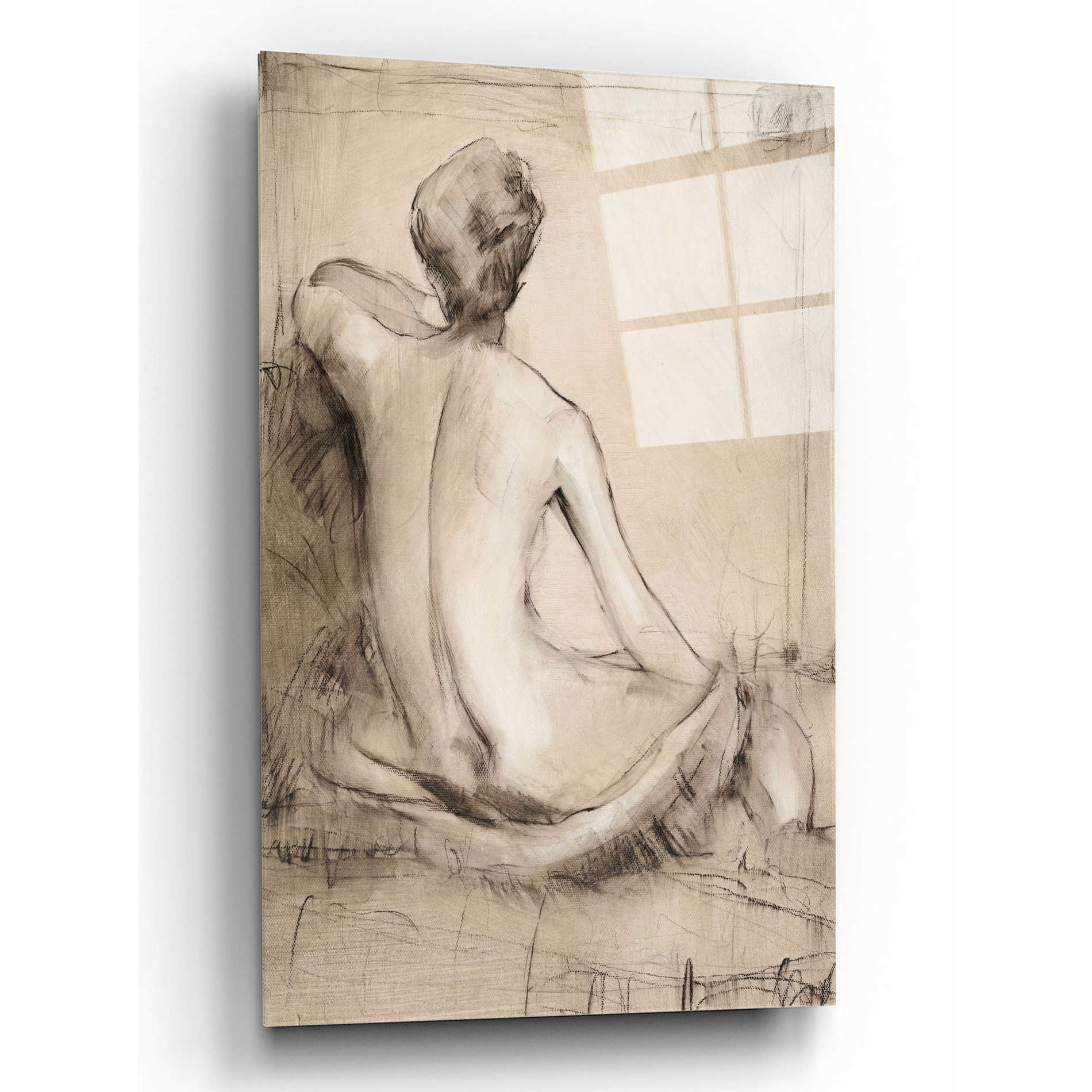 Epic Art 'Neutral Nude Study I' by Tim O'Toole, Acrylic Glass Wall Art,12x16