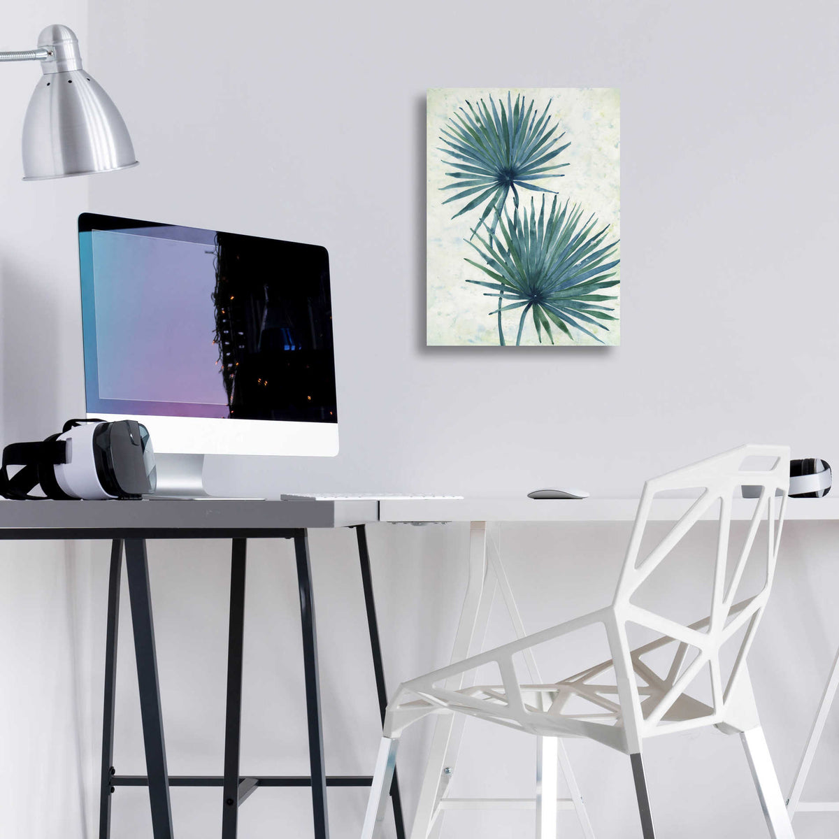 Epic Art 'Palm Leaves I' by Tim O'Toole, Acrylic Glass Wall Art,12x16