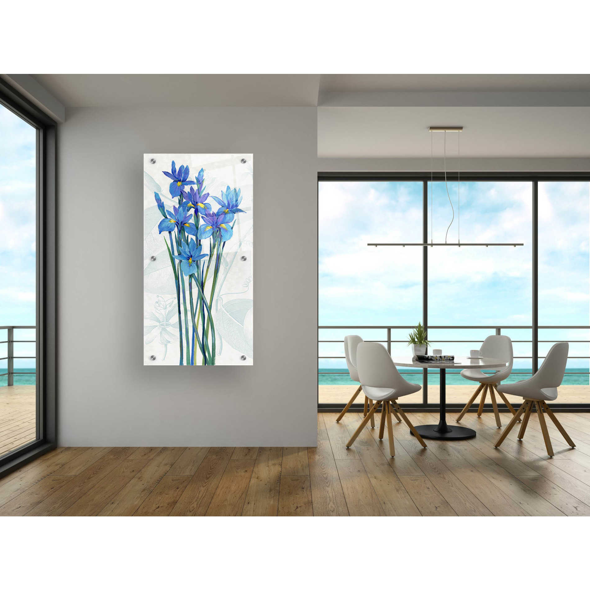 Epic Art 'Blue Iris Panel I' by Tim O'Toole, Acrylic Glass Wall Art,24x48