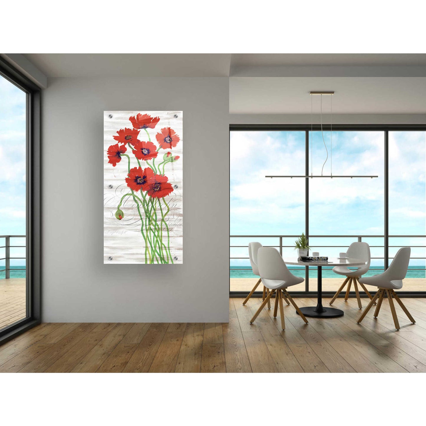 Epic Art 'Red Poppy Panel I' by Tim O'Toole, Acrylic Glass Wall Art,24x48