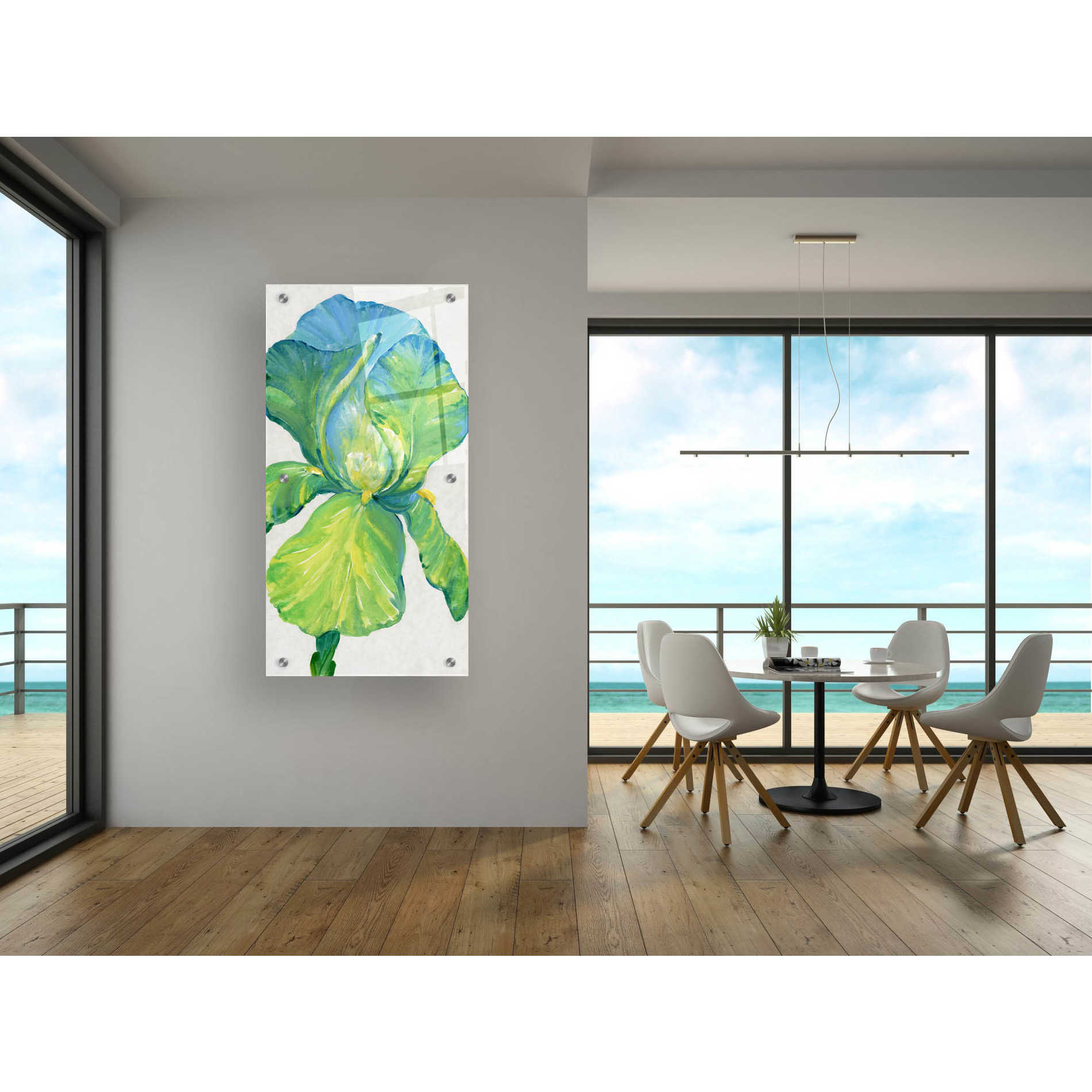 Epic Art 'Iris Bloom in Green II' by Tim O'Toole, Acrylic Glass Wall Art,24x48