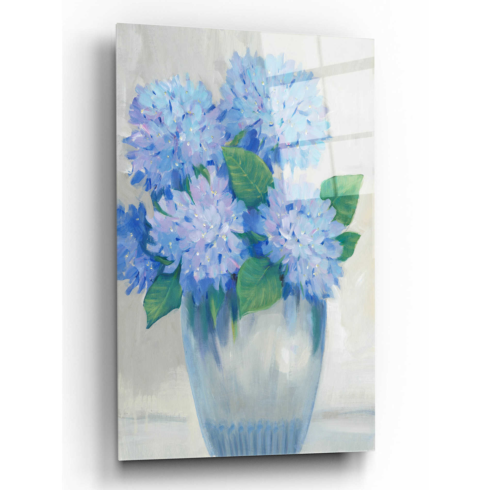 Epic Art 'Blue Hydrangeas in Vase II' by Tim O'Toole, Acrylic Glass Wall Art,12x16