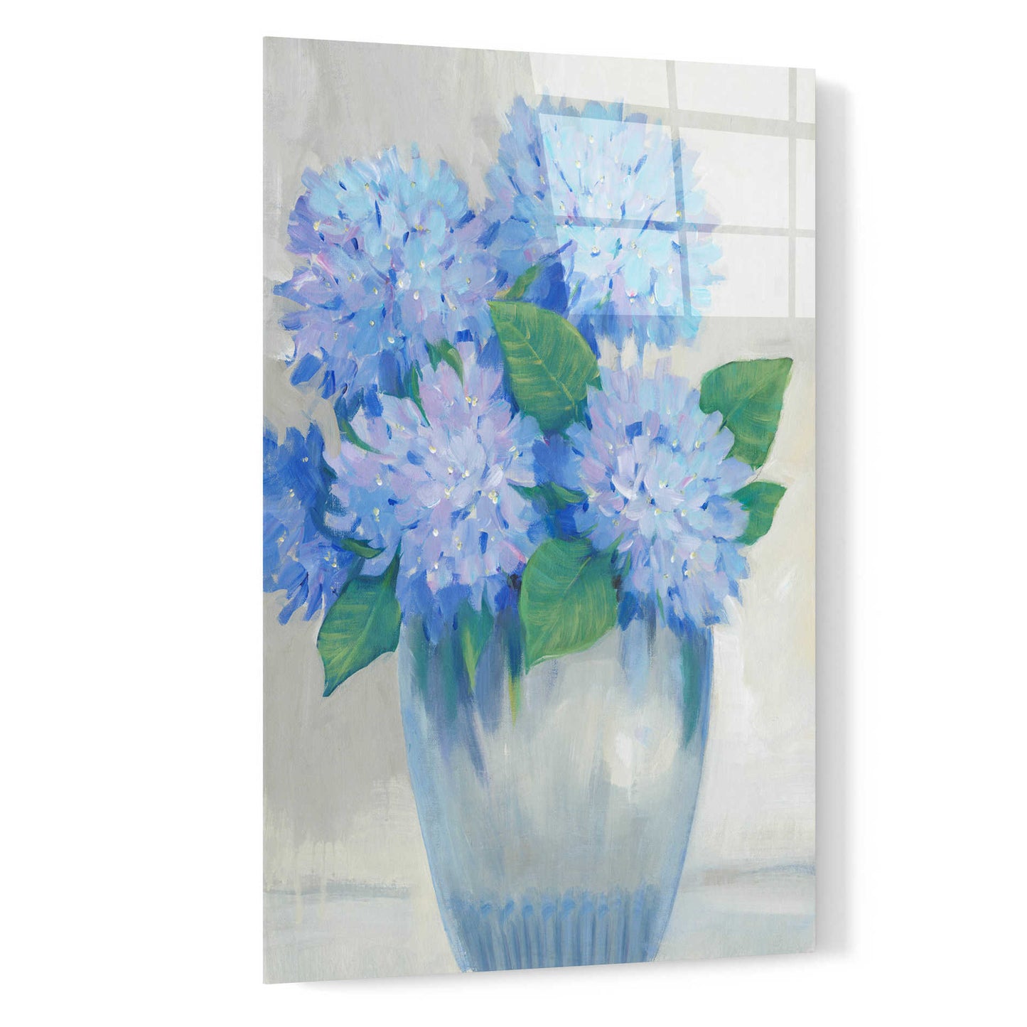 Epic Art 'Blue Hydrangeas in Vase II' by Tim O'Toole, Acrylic Glass Wall Art,16x24