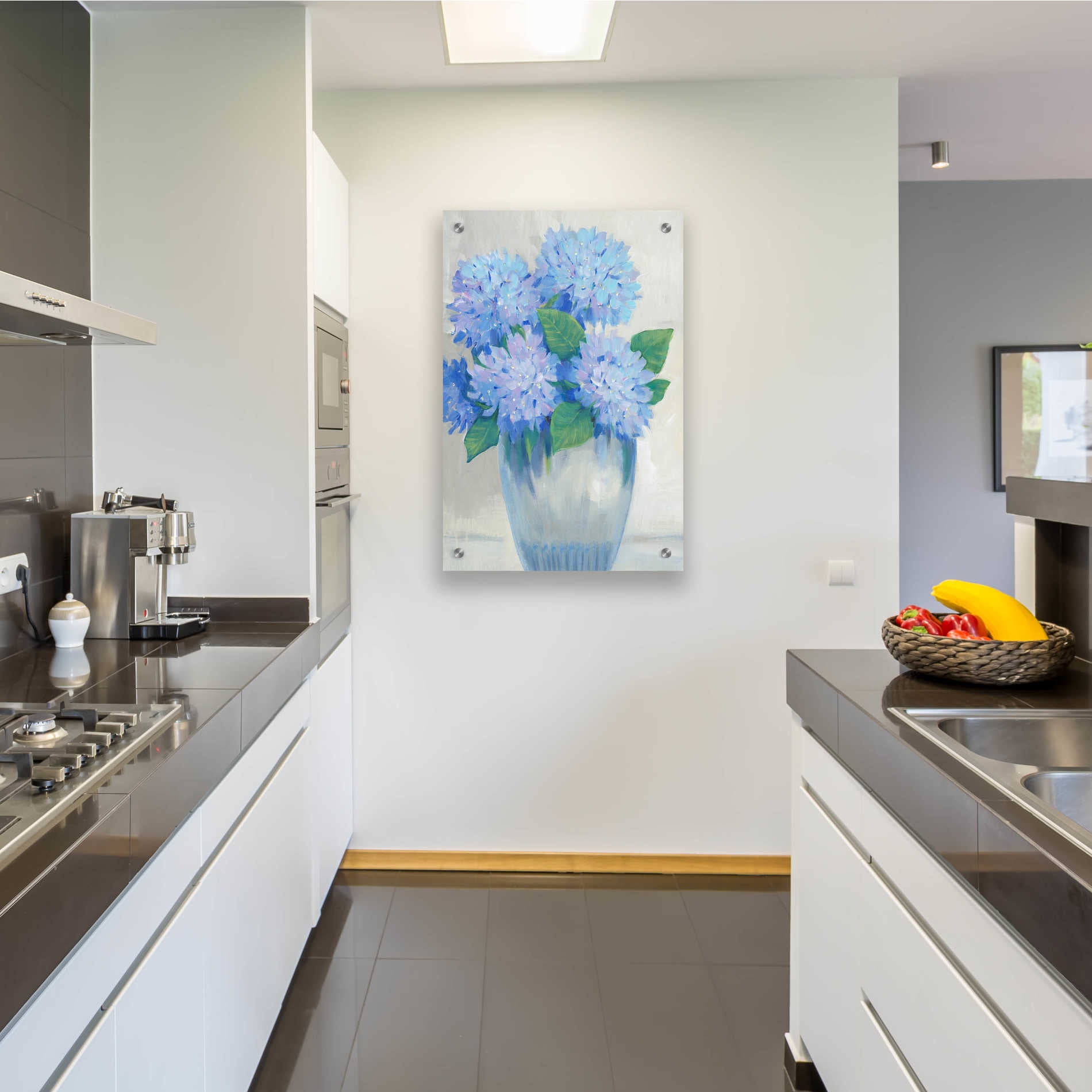 Epic Art 'Blue Hydrangeas in Vase II' by Tim O'Toole, Acrylic Glass Wall Art,24x36