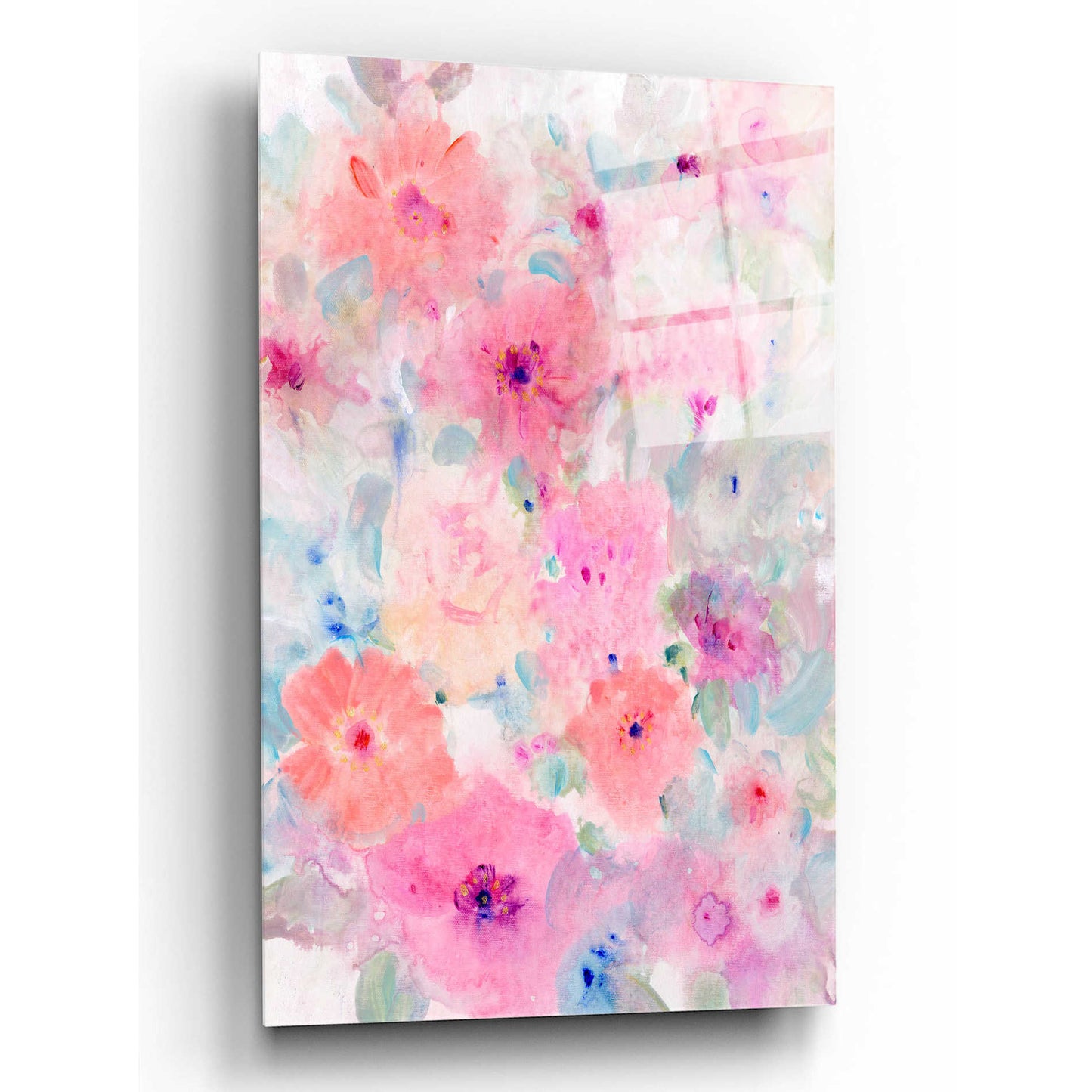 Epic Art 'Bright Floral Design  I' by Tim O'Toole, Acrylic Glass Wall Art,12x16