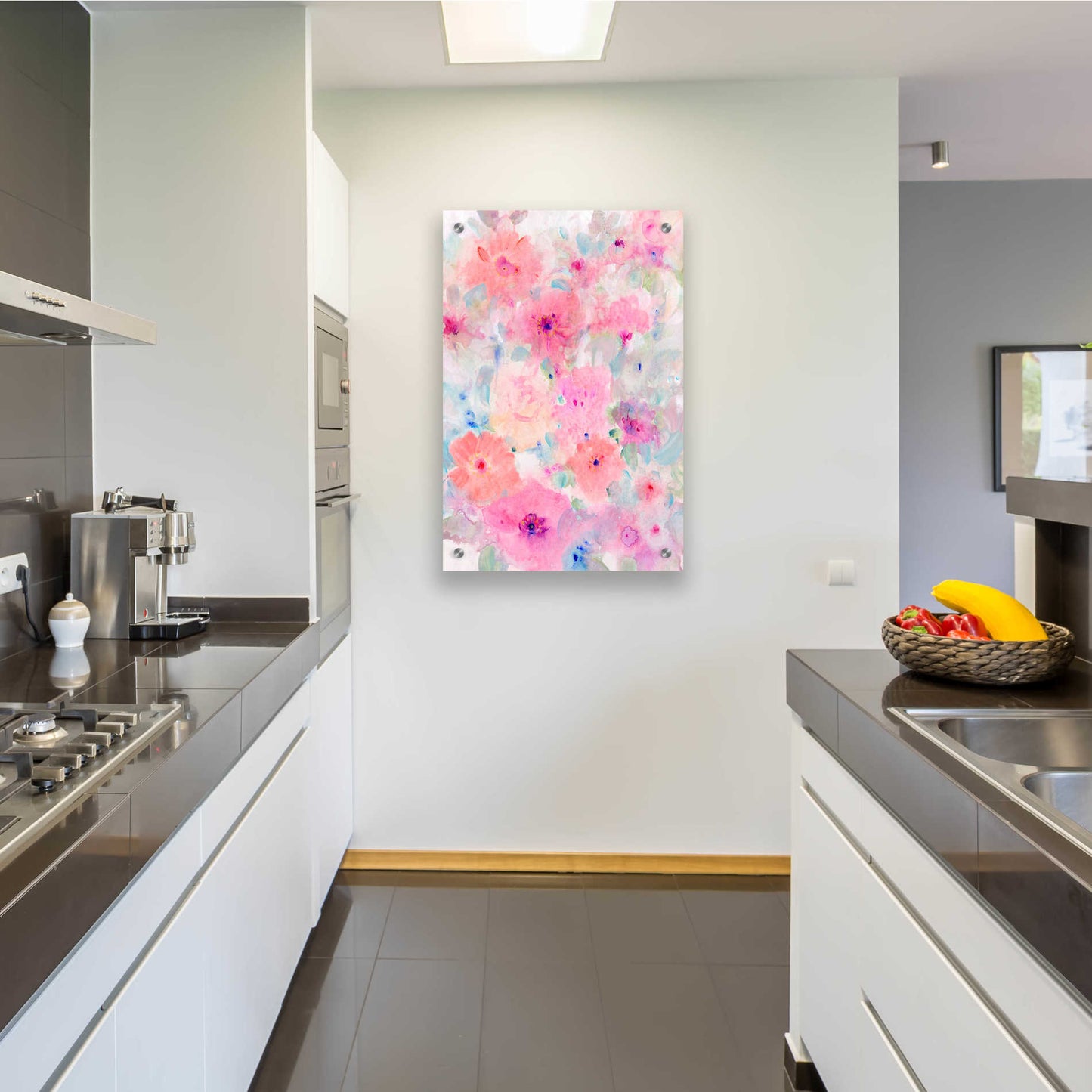 Epic Art 'Bright Floral Design  I' by Tim O'Toole, Acrylic Glass Wall Art,24x36