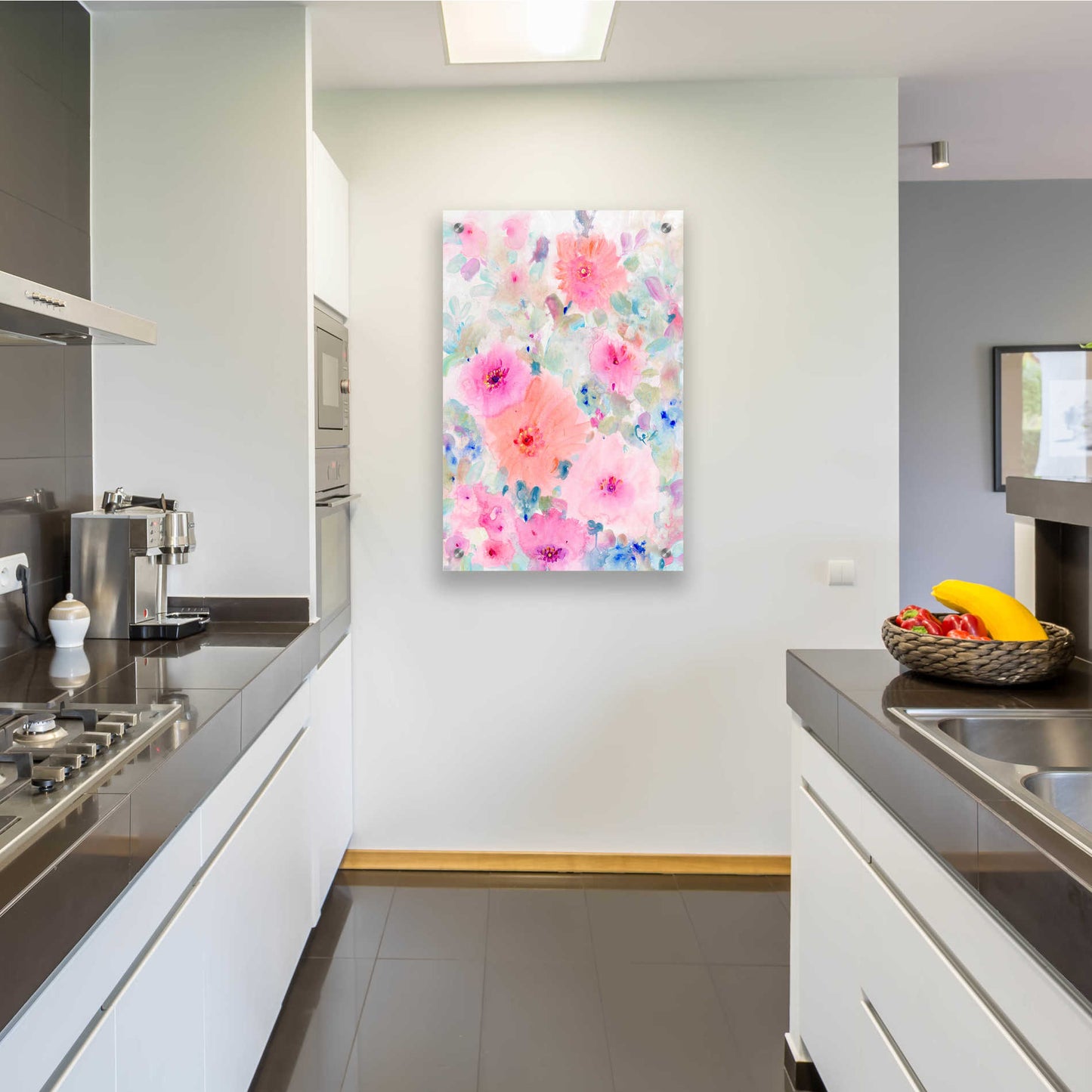 Epic Art 'Bright Floral Design  II' by Tim O'Toole, Acrylic Glass Wall Art,24x36