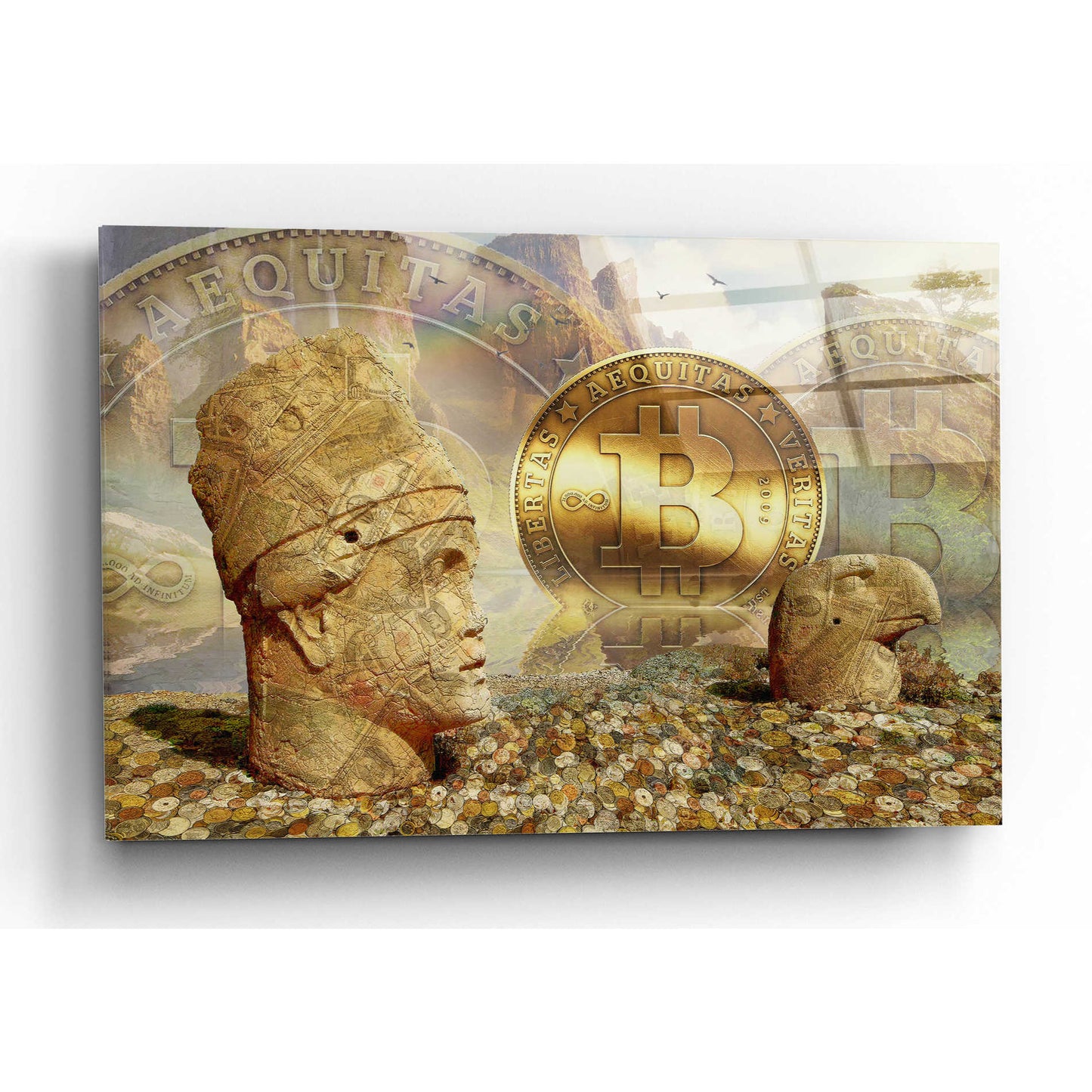 Epic Art 'Bitcoin New Age Eight' by Steve Hunziker, Acrlic Glass Wall Art,16x12