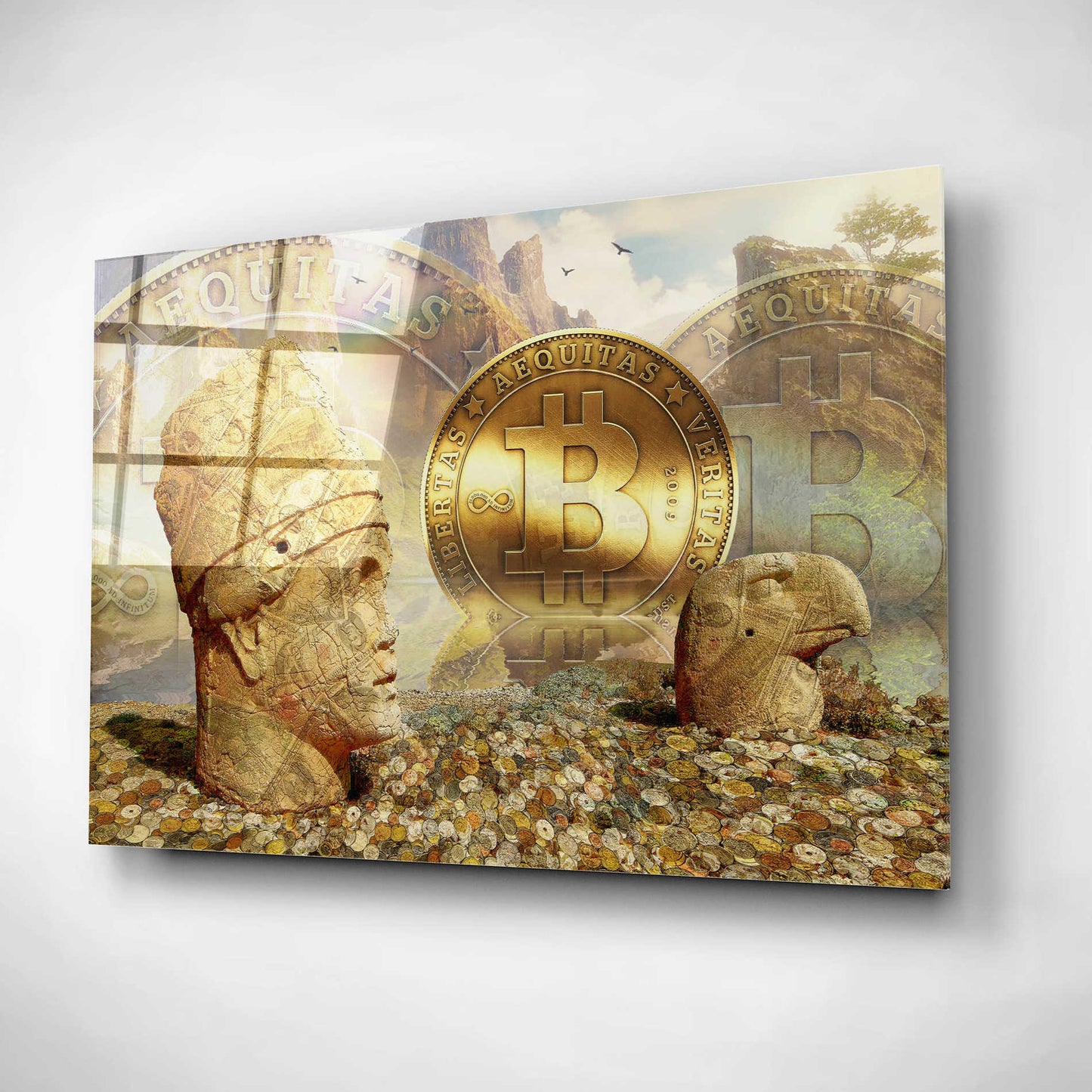 Epic Art 'Bitcoin New Age Eight' by Steve Hunziker, Acrlic Glass Wall Art,24x16