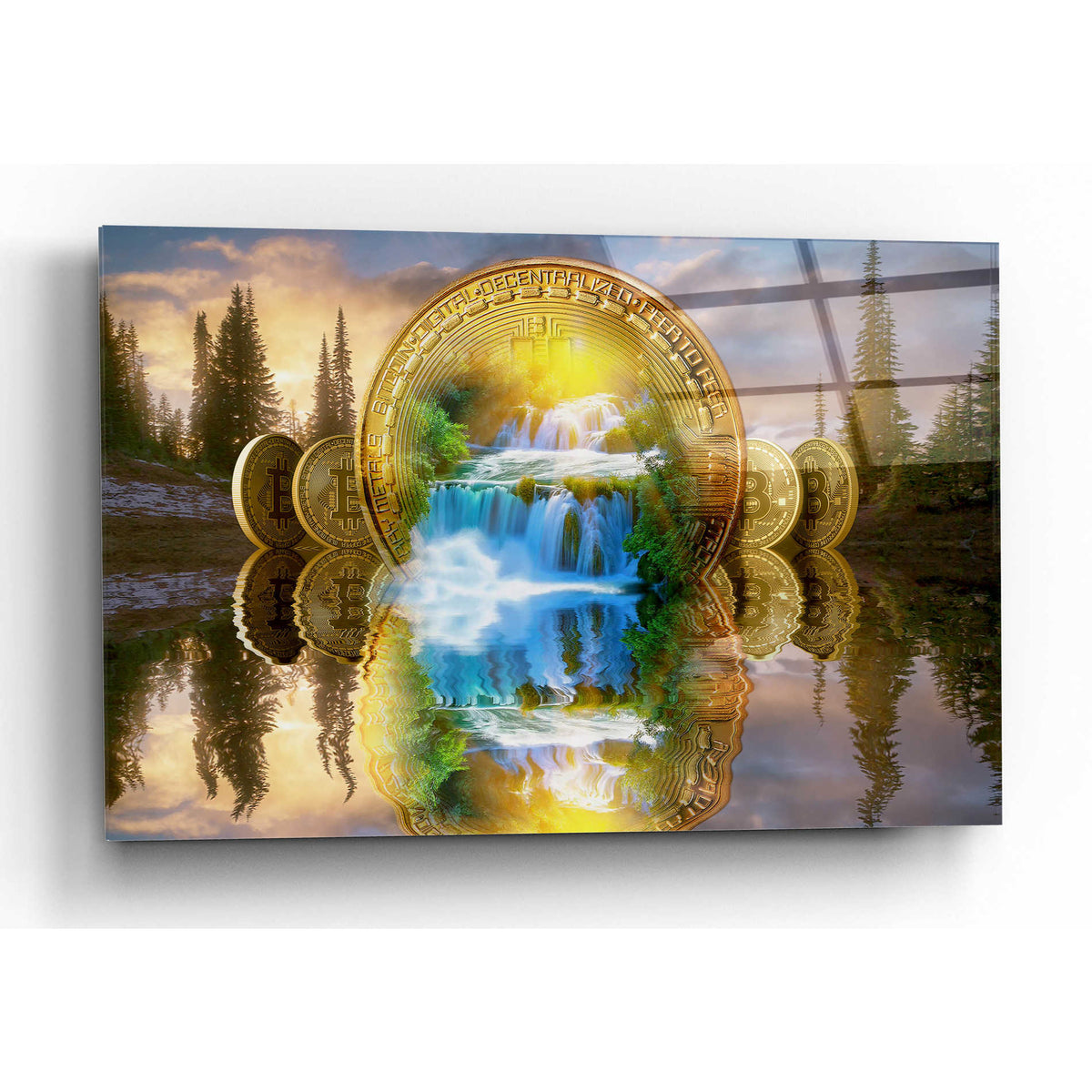 Epic Art 'Bitcoin New Age Five' by Steve Hunziker, Acrlic Glass Wall Art