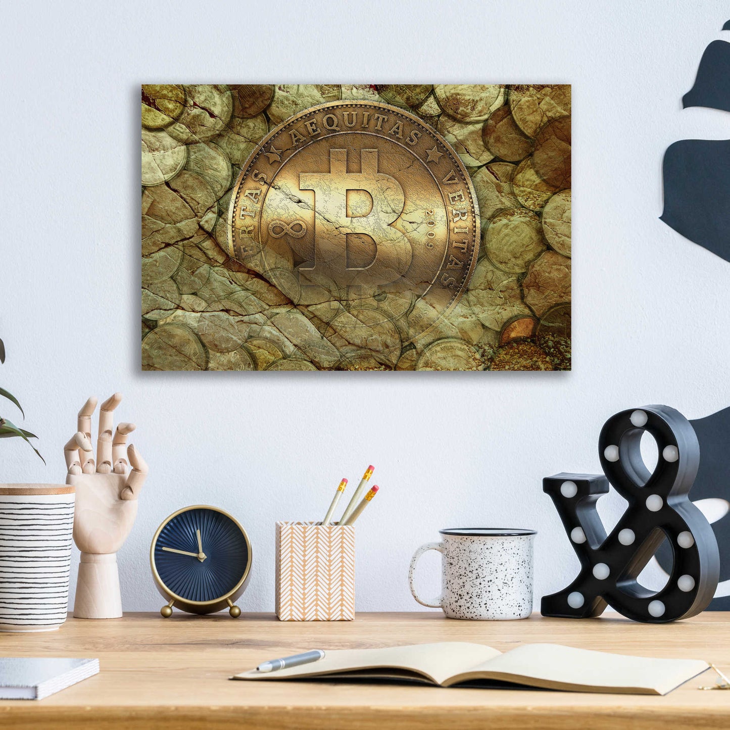 Epic Art 'Bitcoin-New Age One' by Steve Hunziker, Acrlic Glass Wall Art,16x12