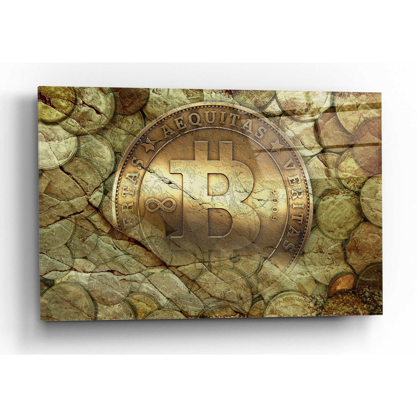Epic Art 'Bitcoin-New Age One' by Steve Hunziker, Acrlic Glass Wall Art,24x16