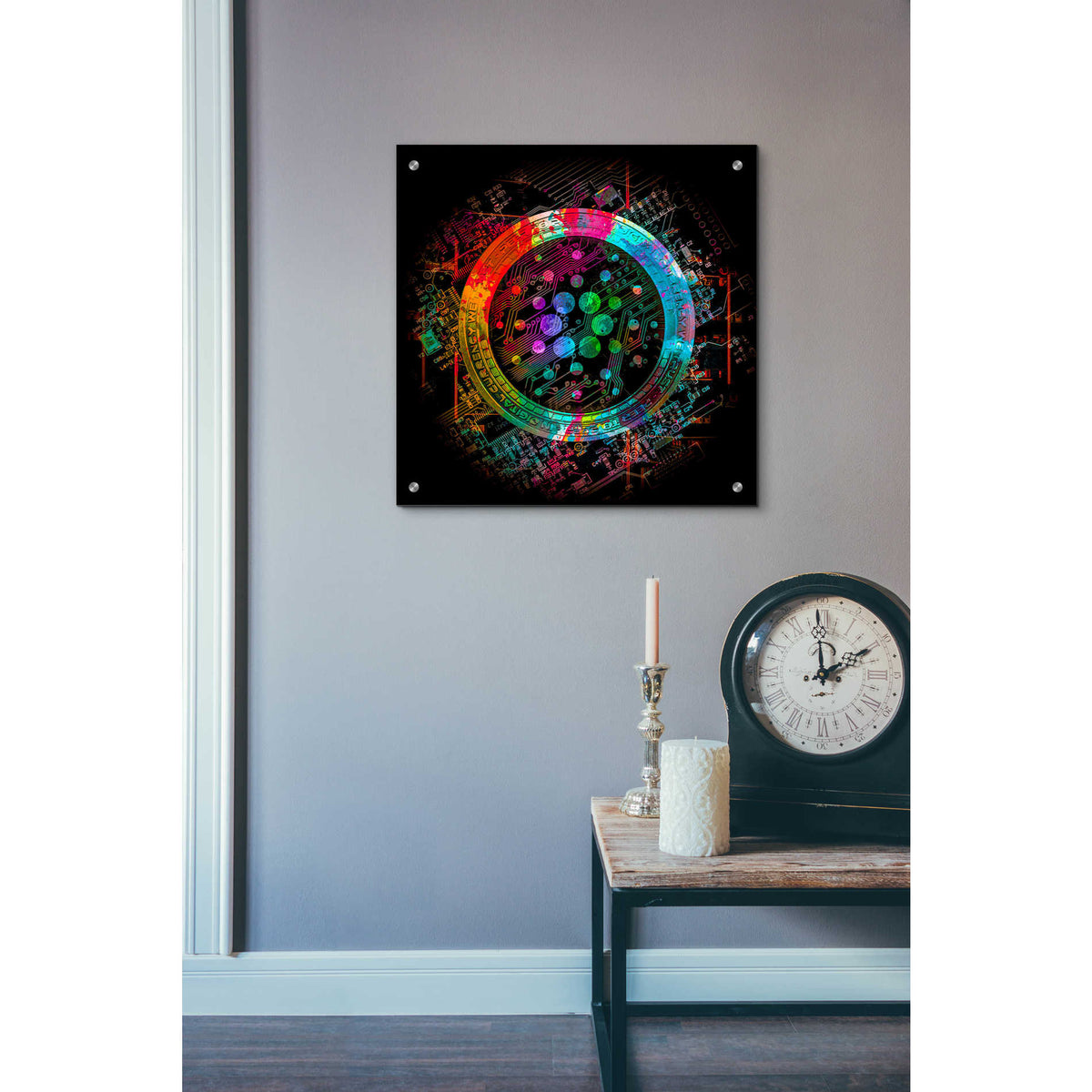 Epic Art 'Cardano Crypto Coin' Acrylic Glass Wall Art,24x24