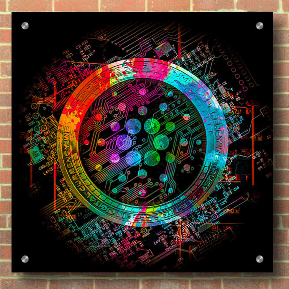 Epic Art 'Cardano Crypto Coin' Acrylic Glass Wall Art,36x36