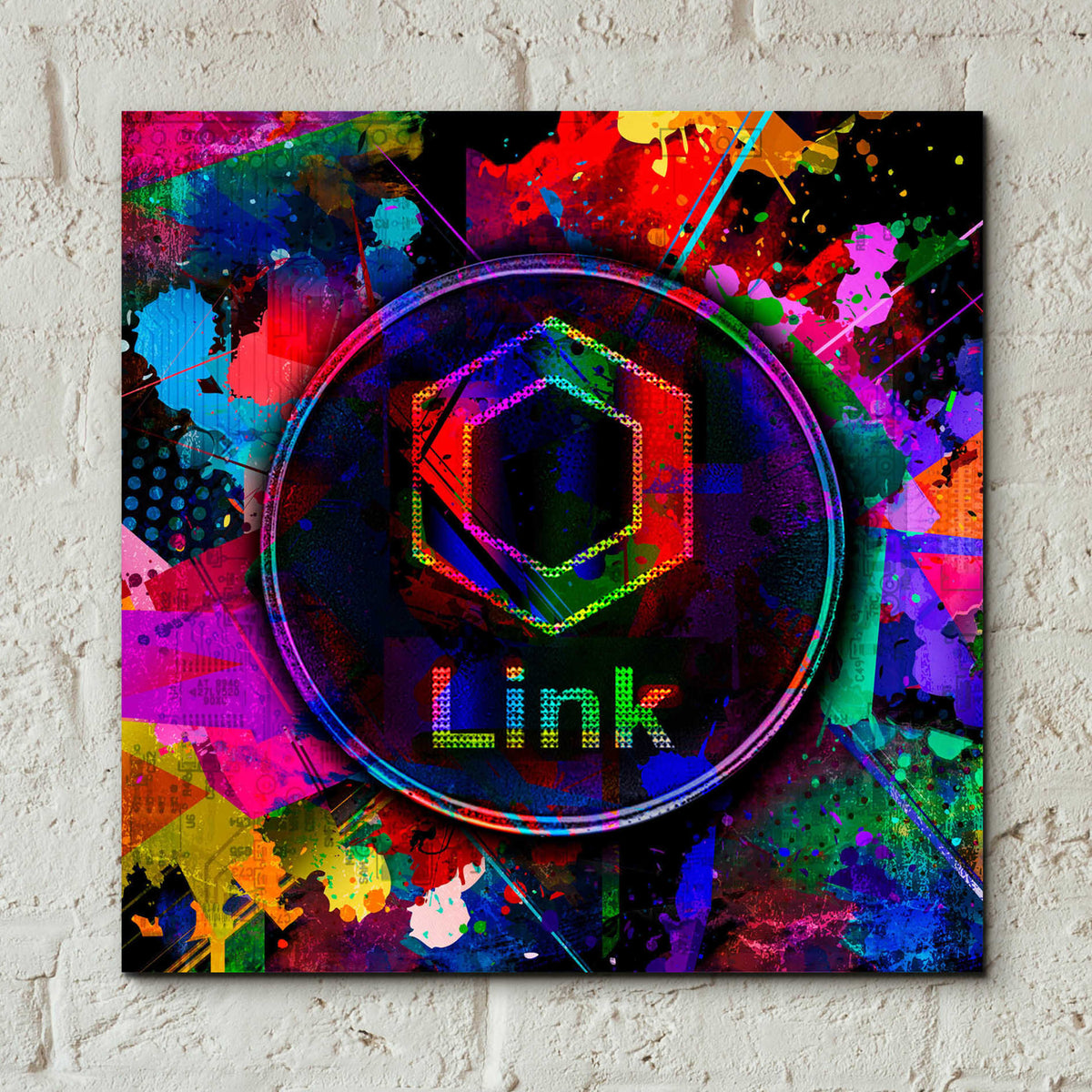 Epic Art 'Link Crypto Coin Color' Acrylic Glass Wall Art,12x12