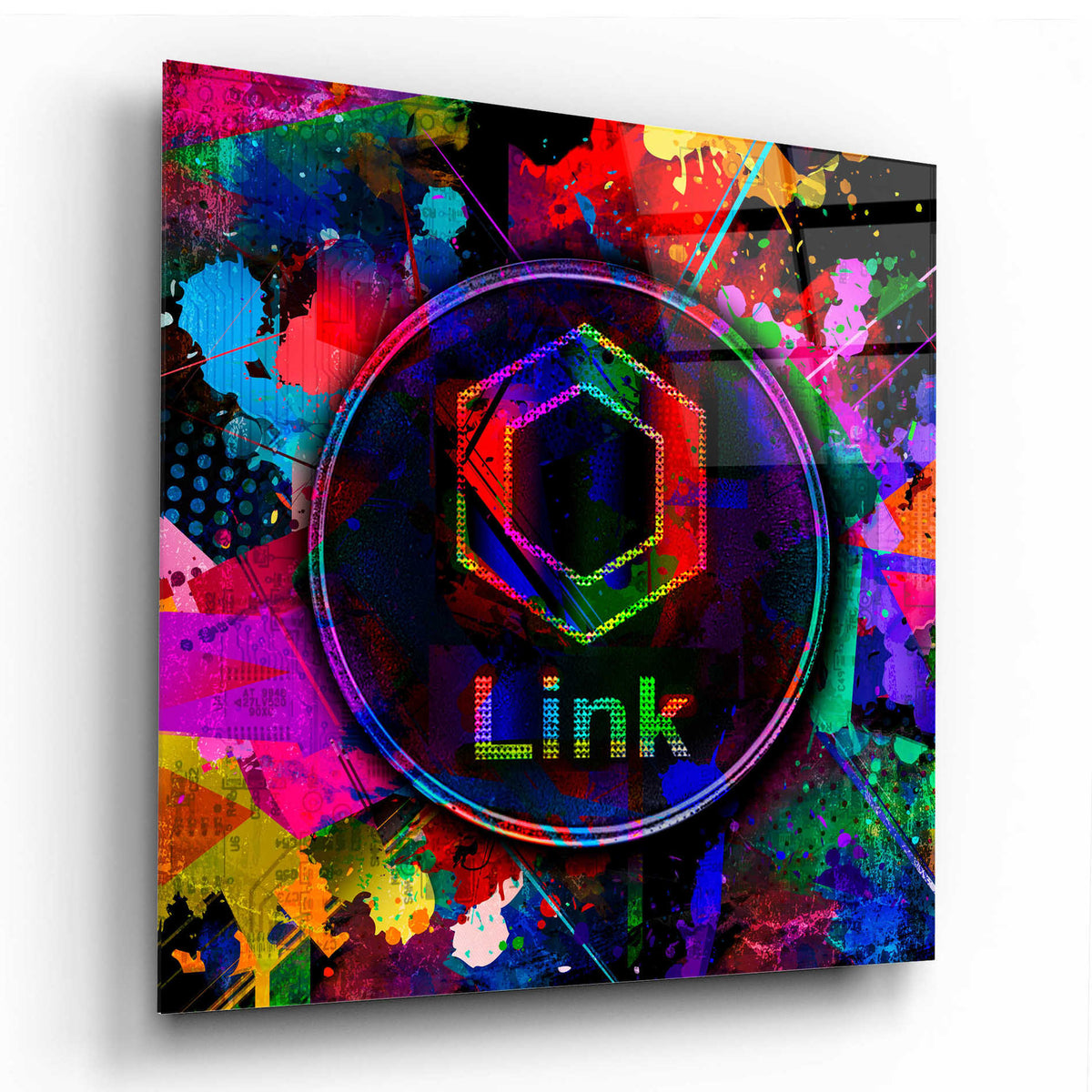 Epic Art 'Link Crypto Coin Color' Acrylic Glass Wall Art