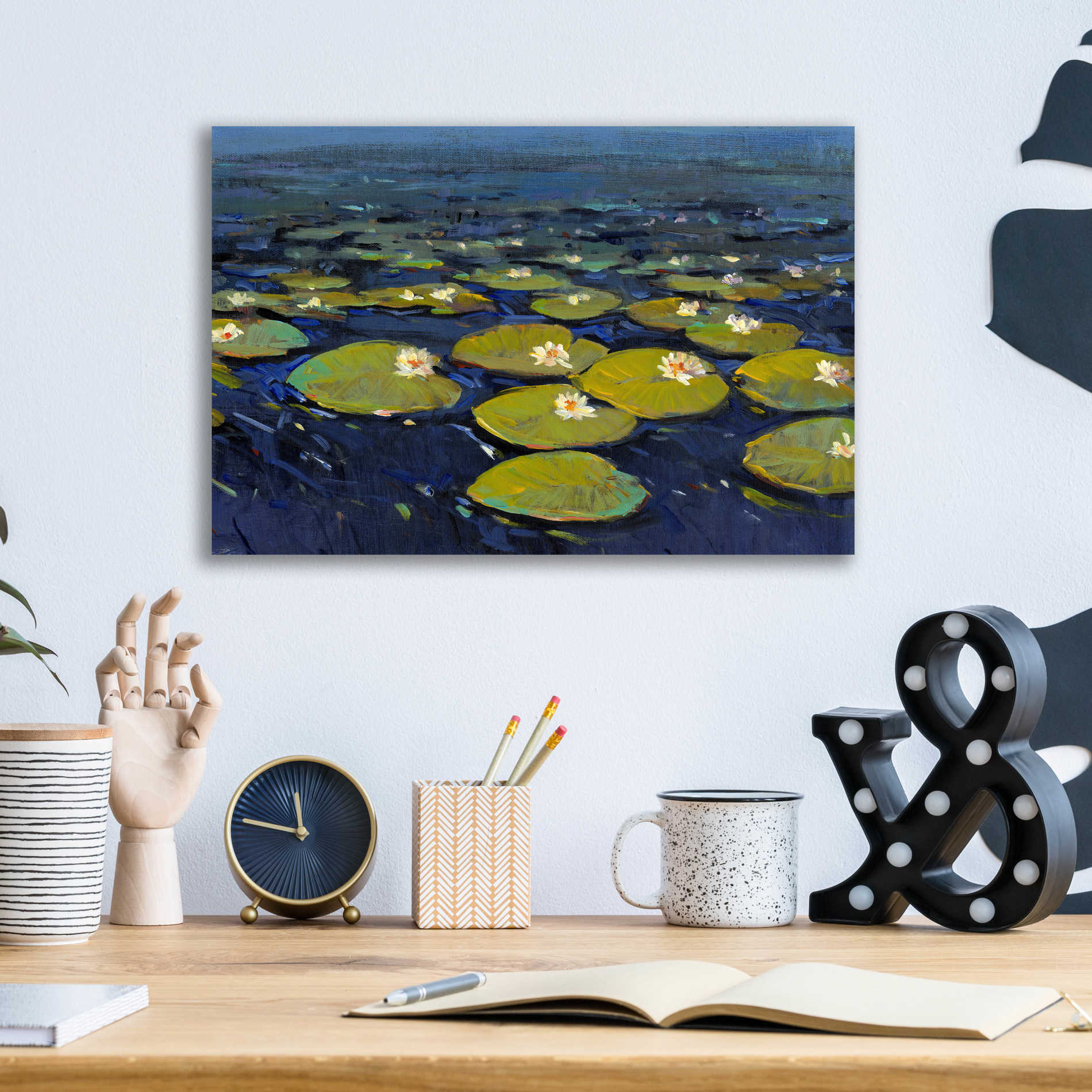 Epic Art 'Lily Pads I' by Tim O'Toole, Acrylic Glass Wall Art,16x12