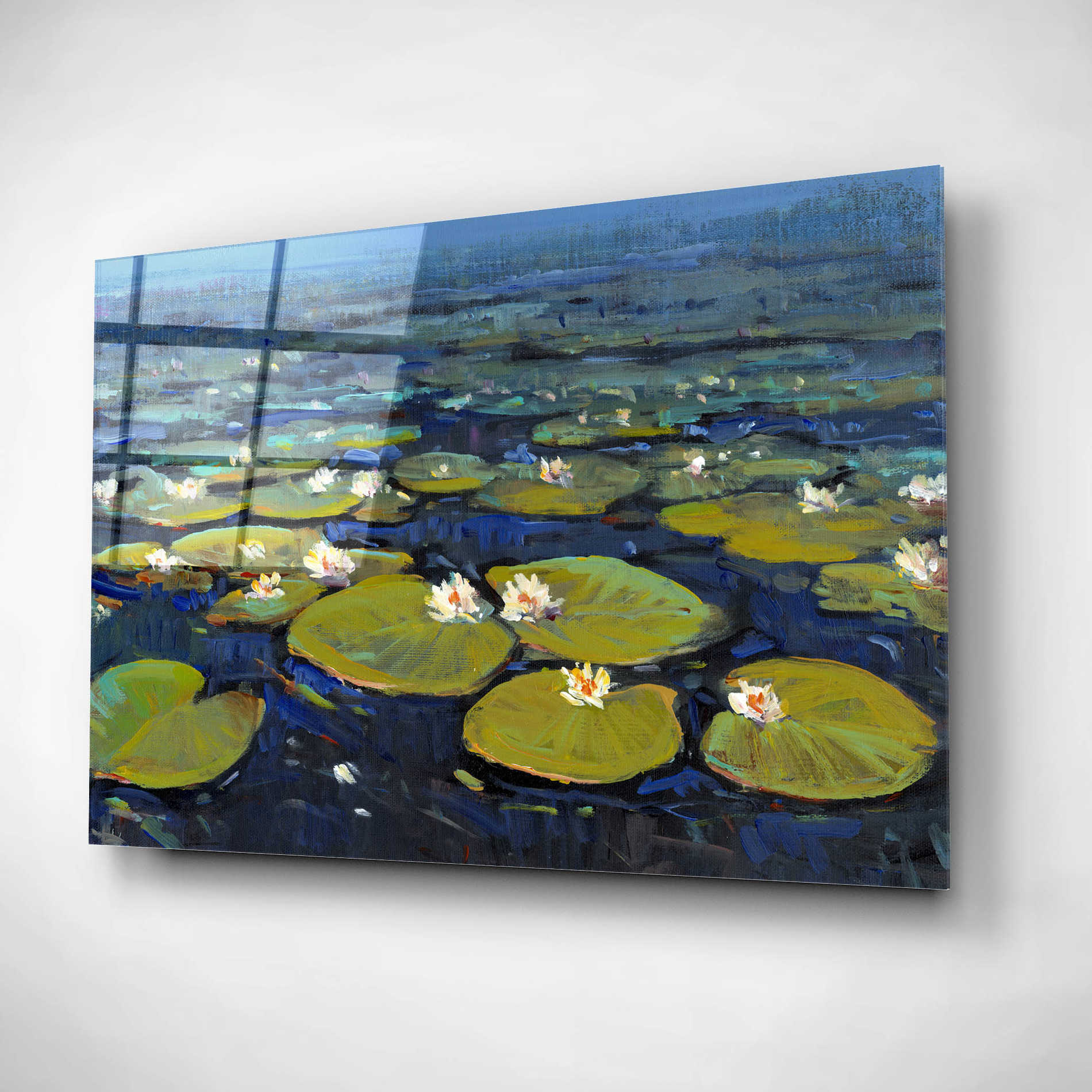 Epic Art 'Lily Pads II' by Tim O'Toole, Acrylic Glass Wall Art,16x12