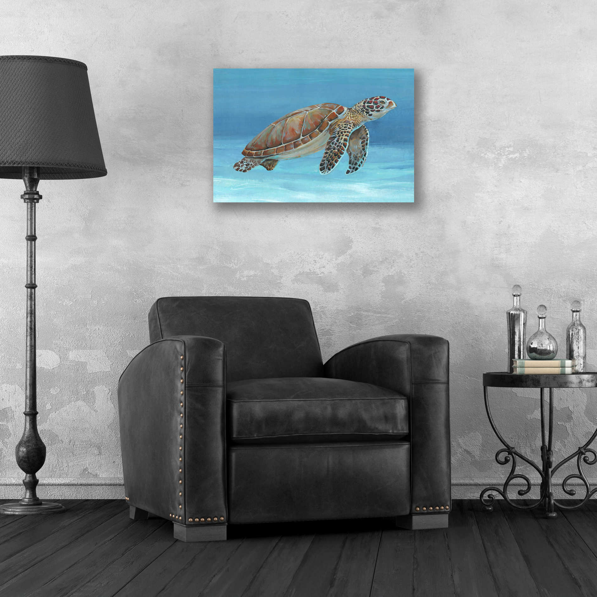 Epic Art 'Ocean Sea Turtle I' by Tim O'Toole, Acrylic Glass Wall Art,24x16