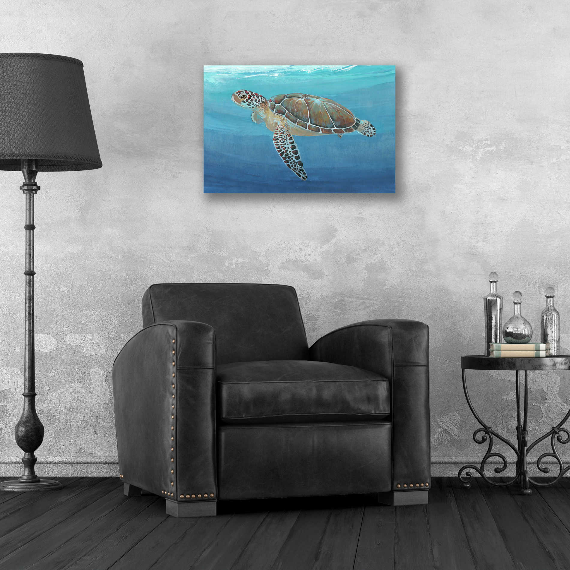 Epic Art 'Ocean Sea Turtle II' by Tim O'Toole, Acrylic Glass Wall Art,24x16