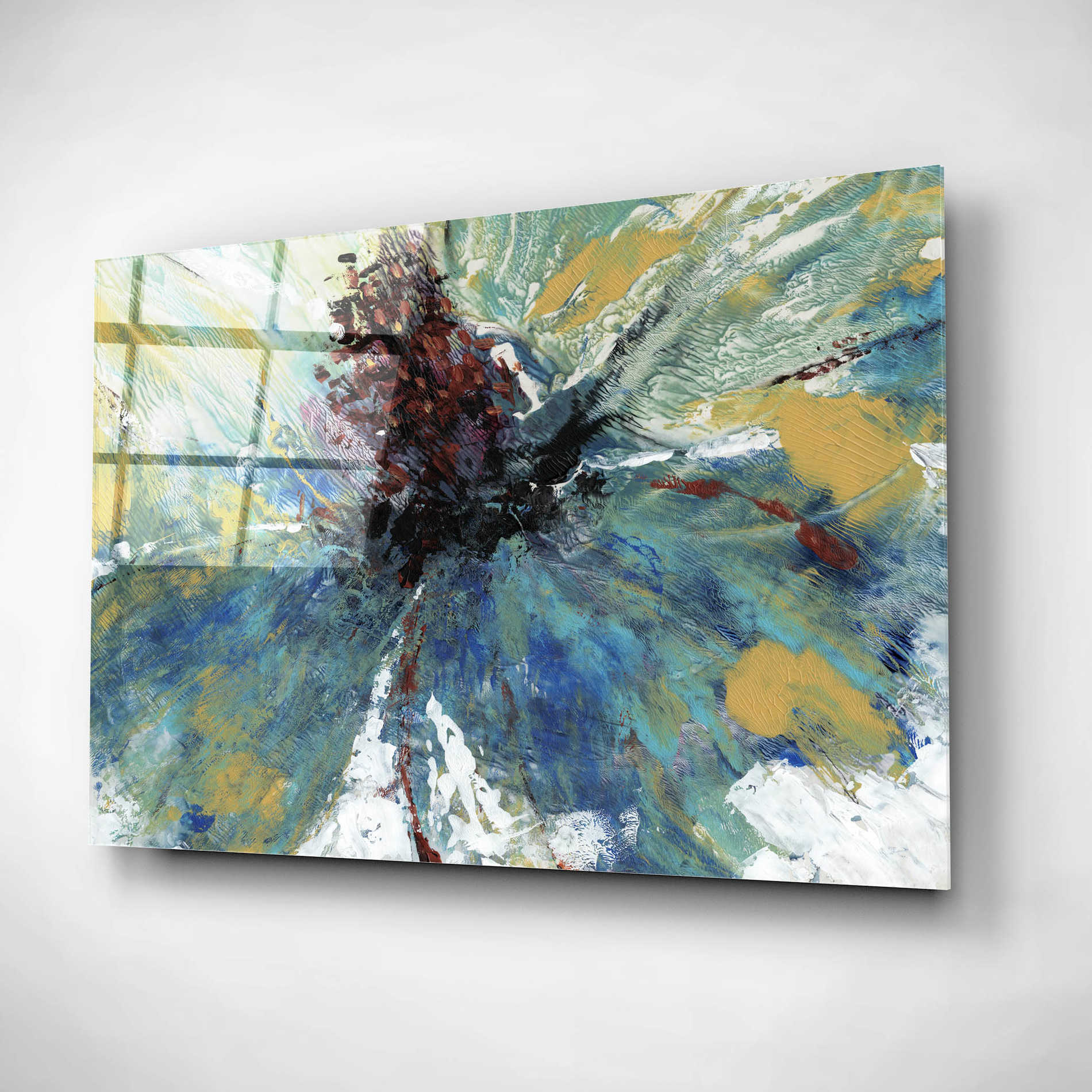 Epic Art 'Blue Splash I' by Tim O'Toole, Acrylic Glass Wall Art,24x16