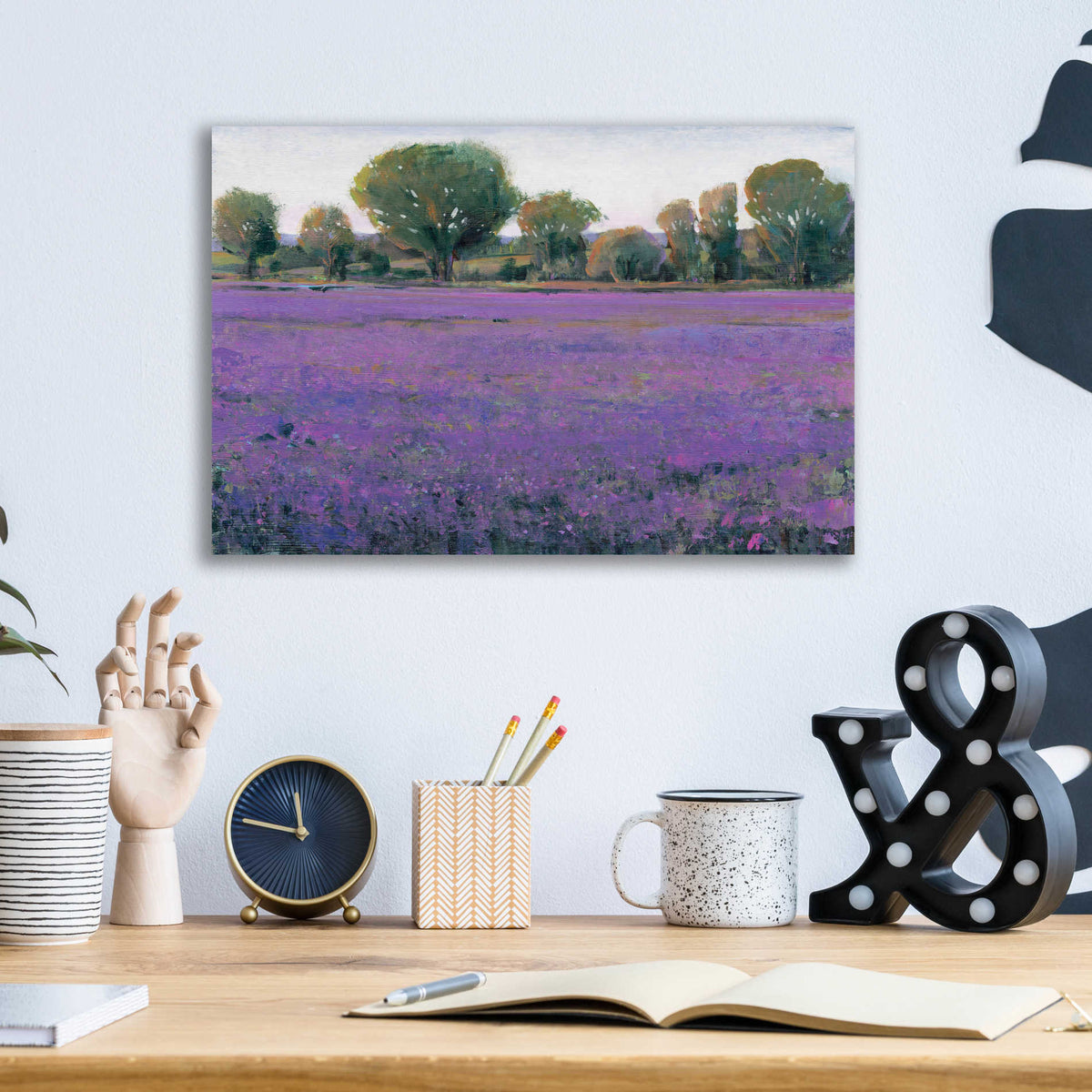 Epic Art 'Lavender Field I' by Tim O'Toole, Acrylic Glass Wall Art,16x12