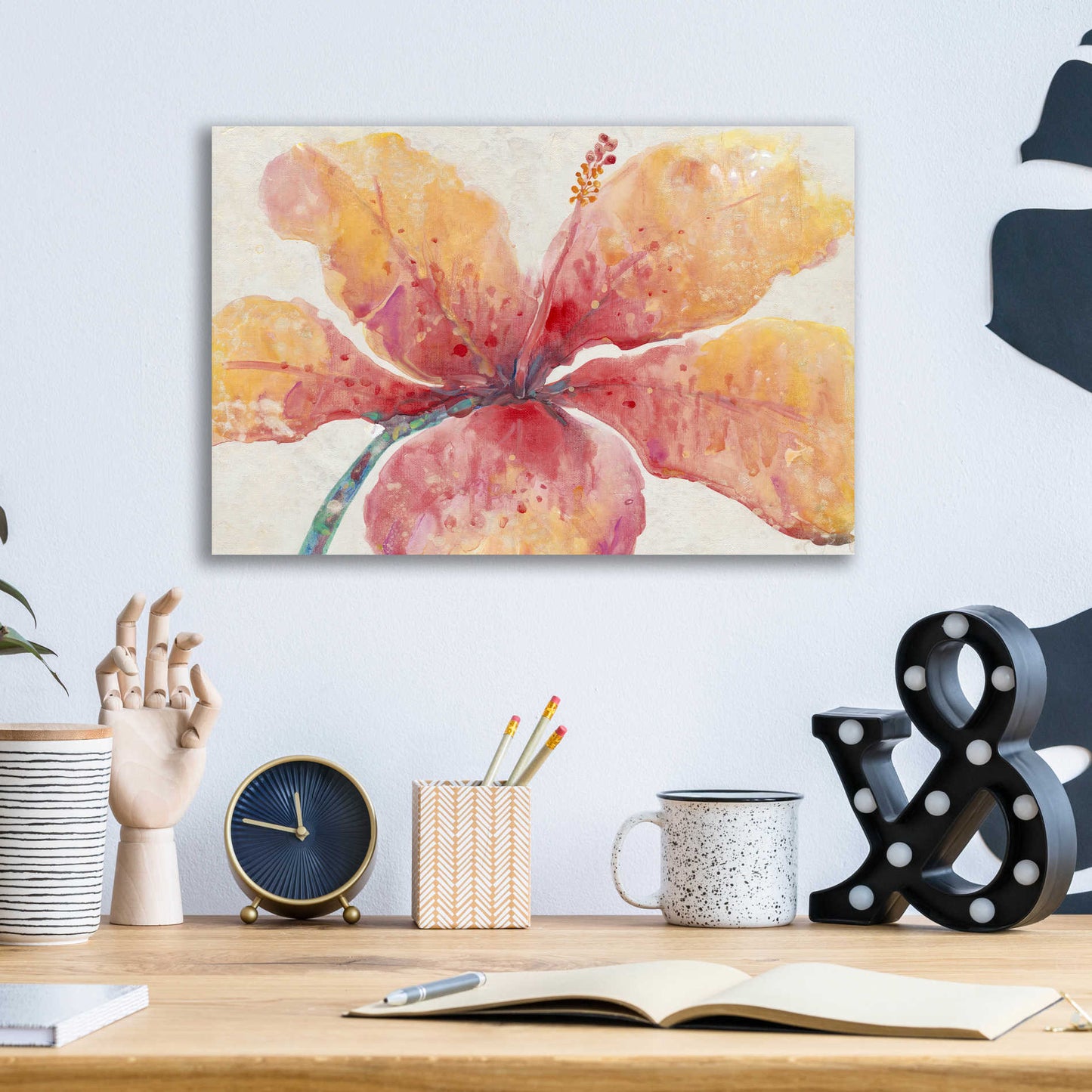 Epic Art 'Blooming Hibiscus' by Tim O'Toole, Acrylic Glass Wall Art,16x12