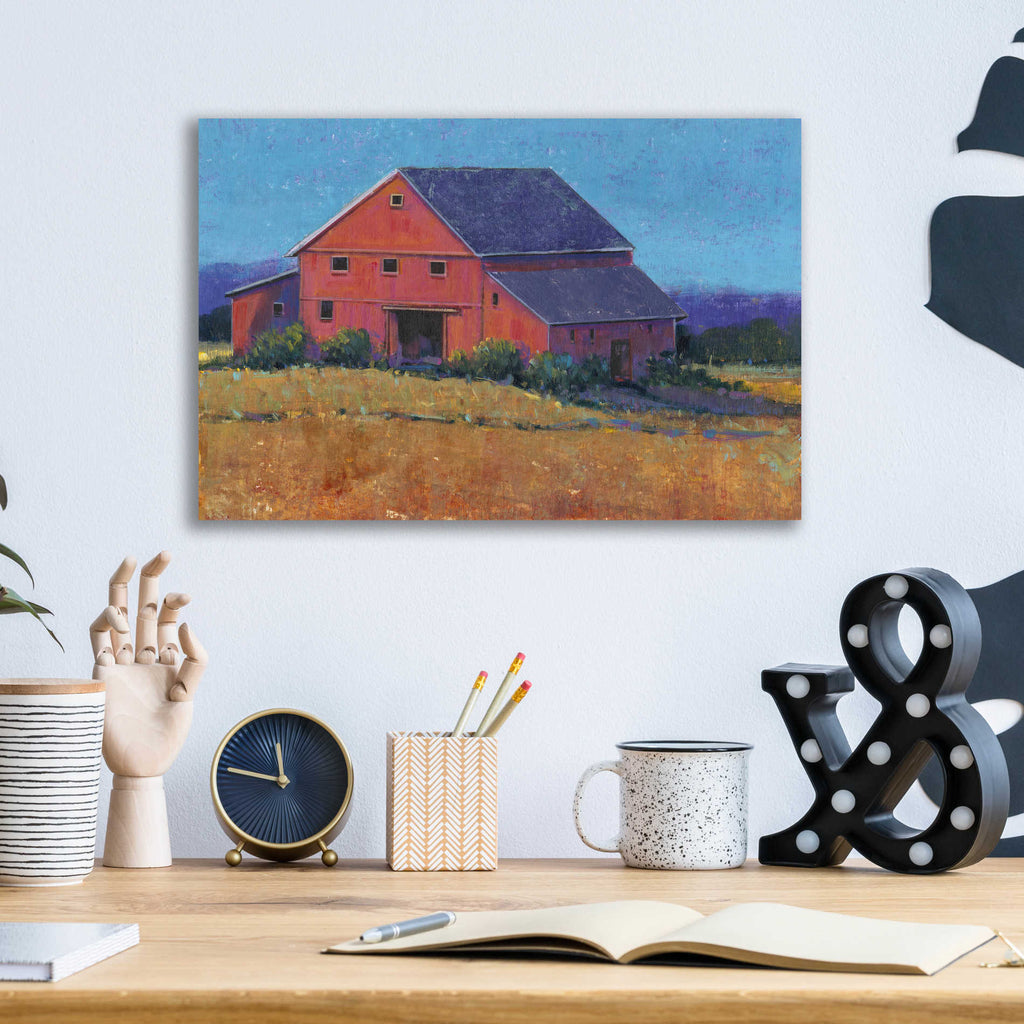 Epic Art 'Colorful Barn View II' by Tim O'Toole, Acrylic Glass Wall Art,16x12