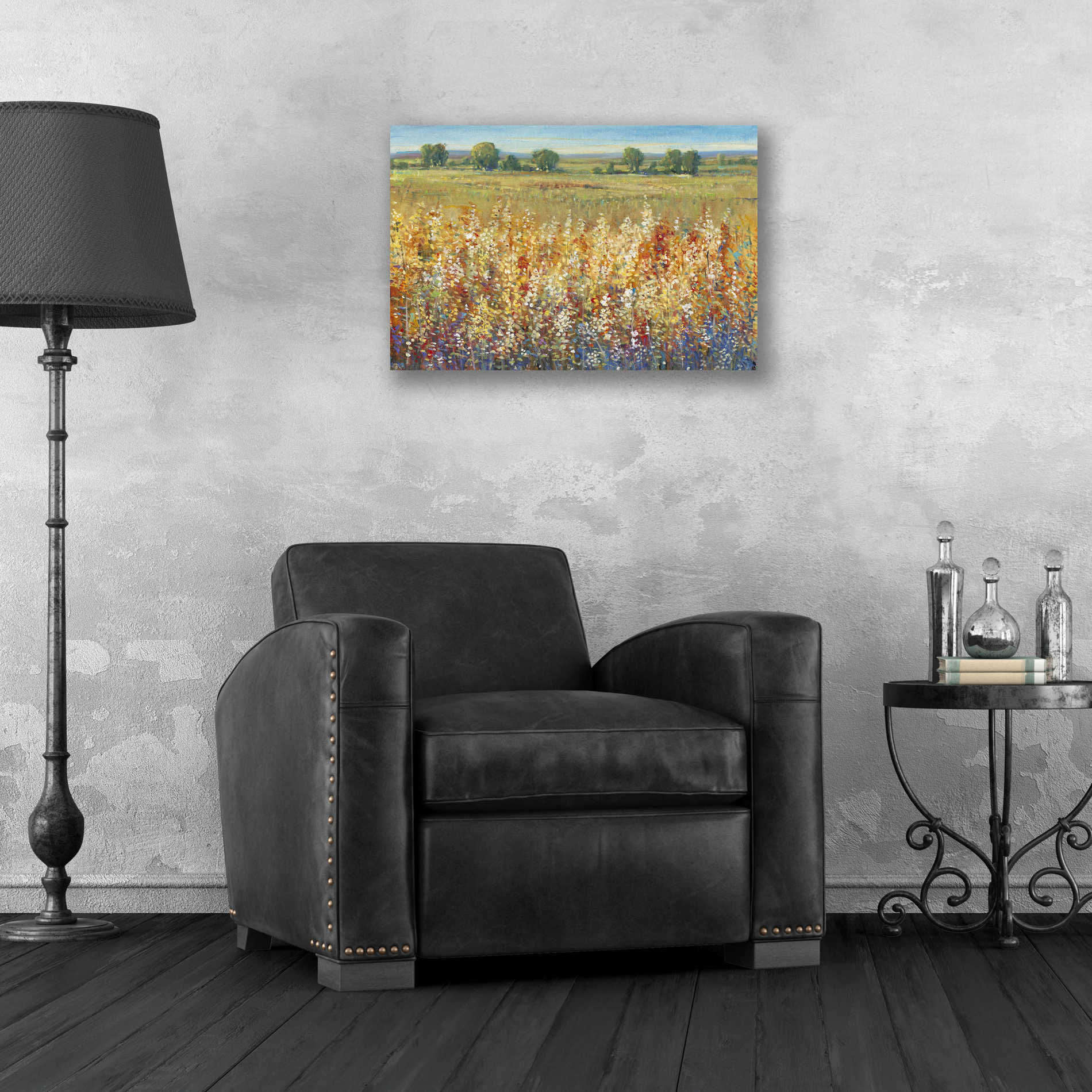 Epic Art 'Gold and Red Field I' by Tim O'Toole, Acrylic Glass Wall Art,24x16