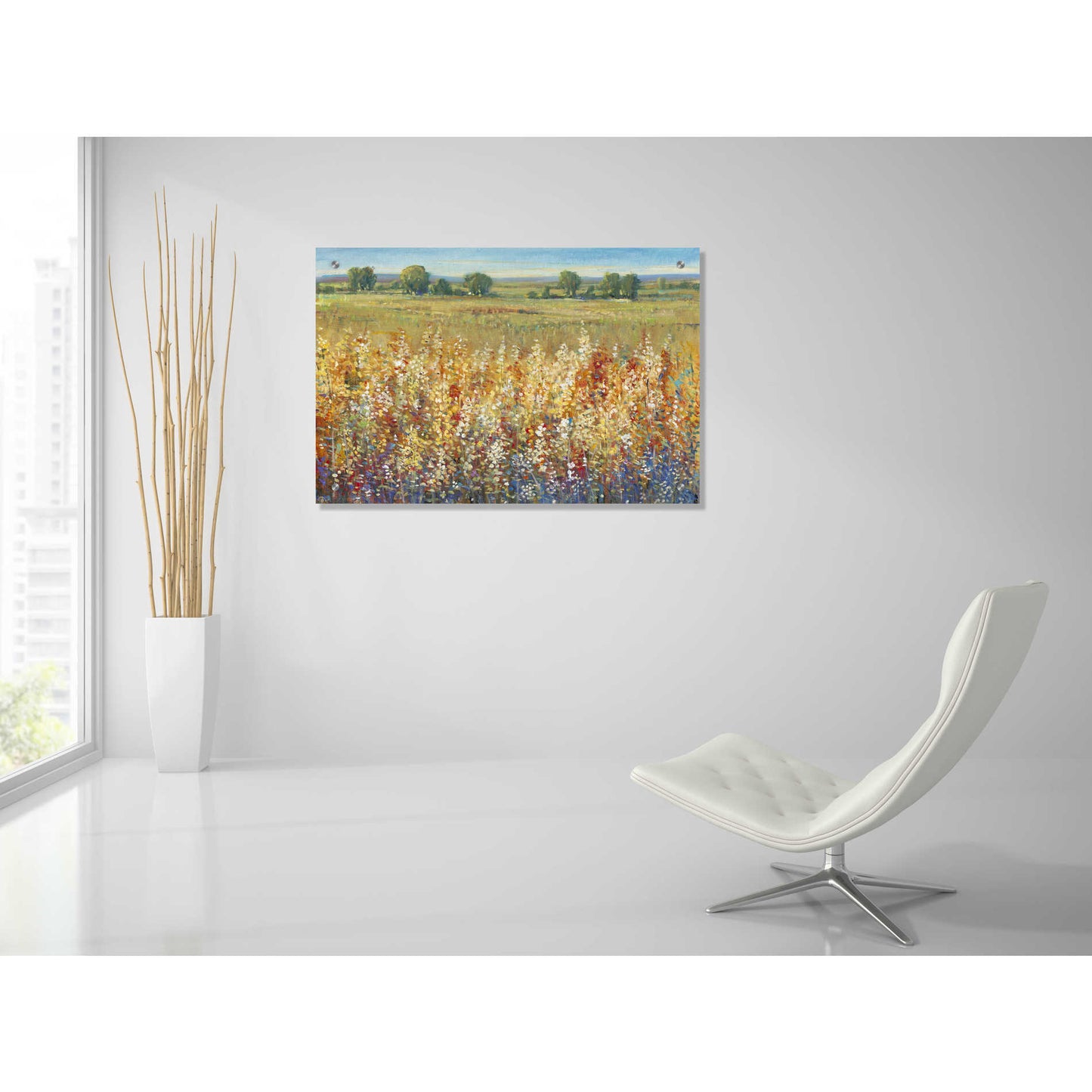 Epic Art 'Gold and Red Field I' by Tim O'Toole, Acrylic Glass Wall Art,36x24