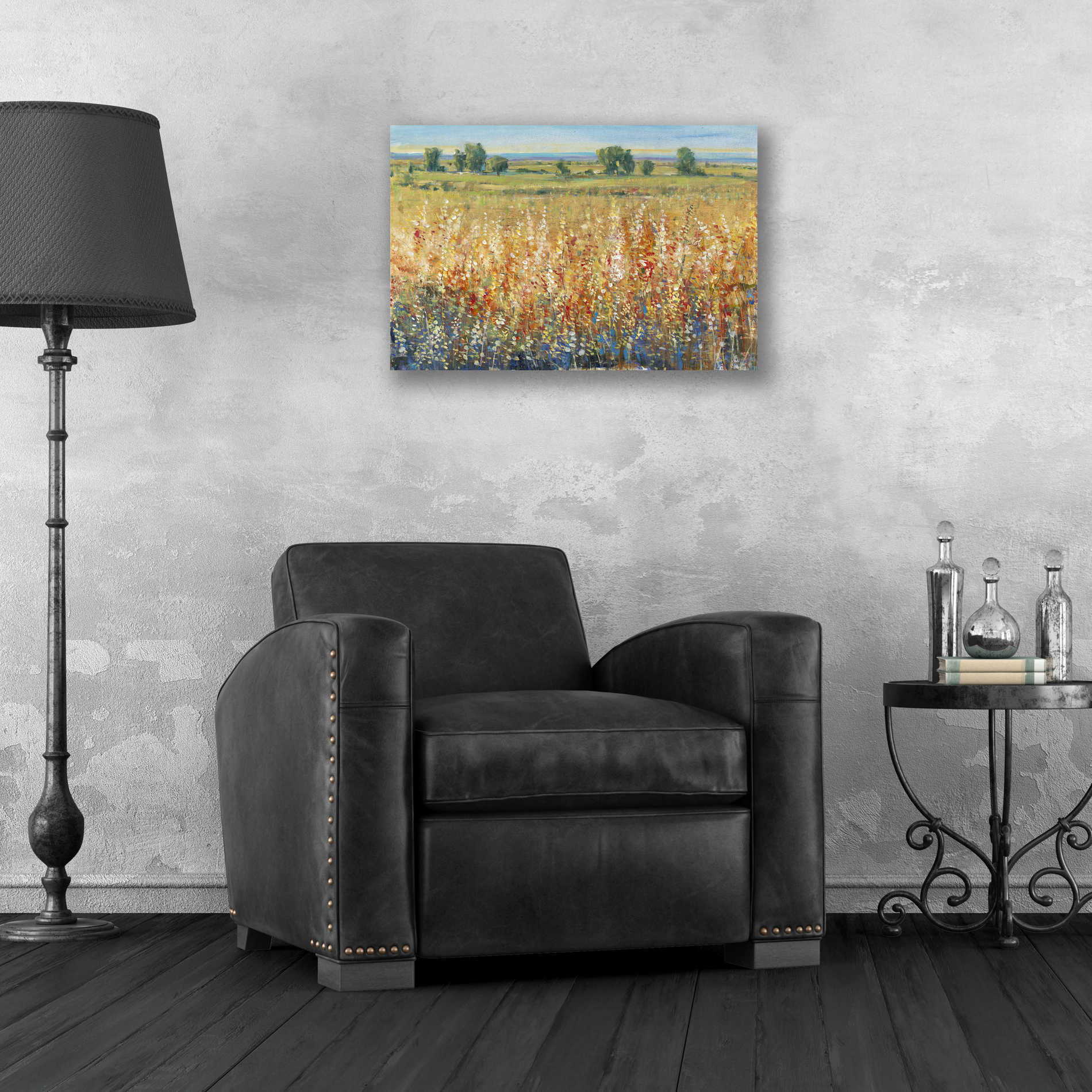 Epic Art 'Gold and Red Field II' by Tim O'Toole, Acrylic Glass Wall Art,24x16