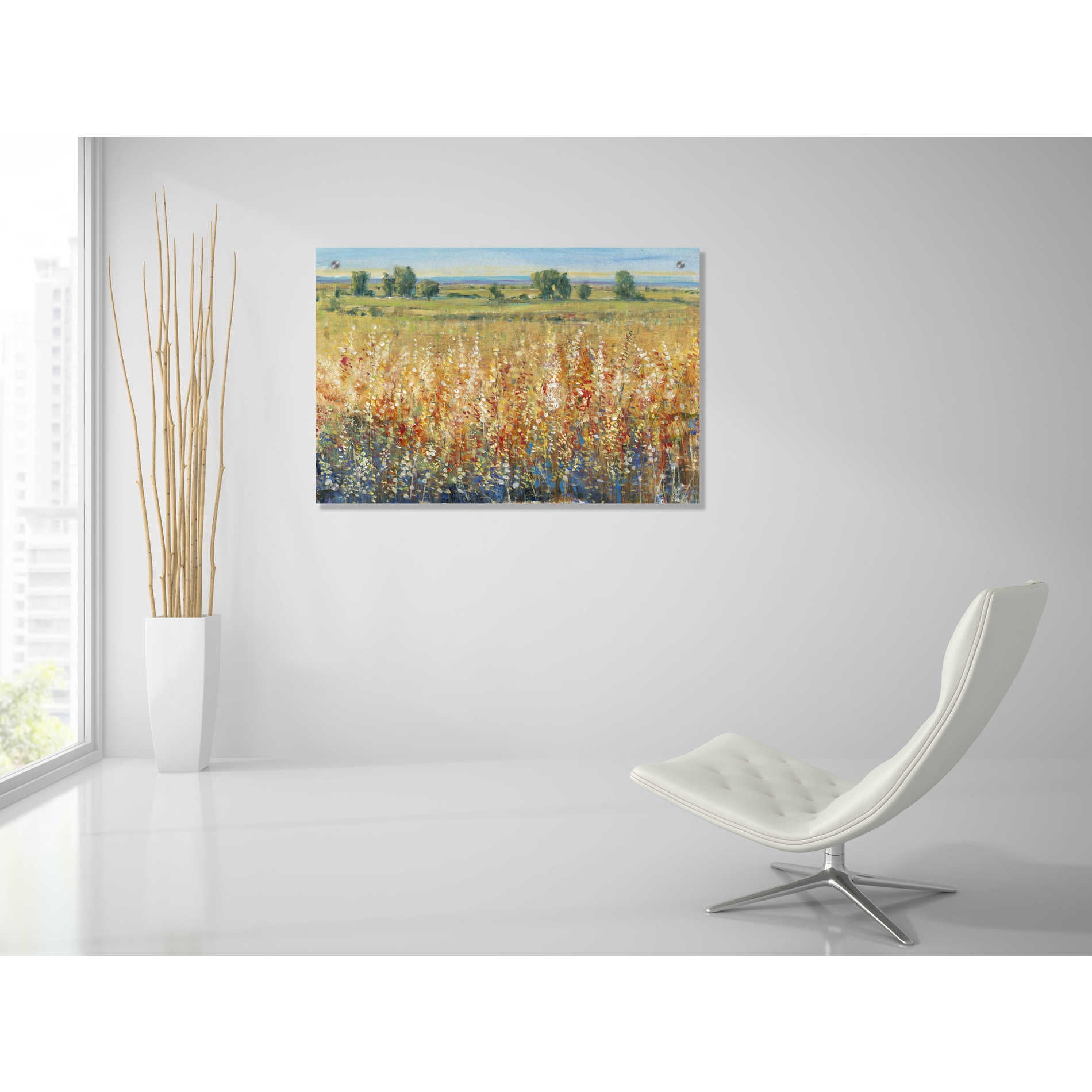 Epic Art 'Gold and Red Field II' by Tim O'Toole, Acrylic Glass Wall Art,36x24