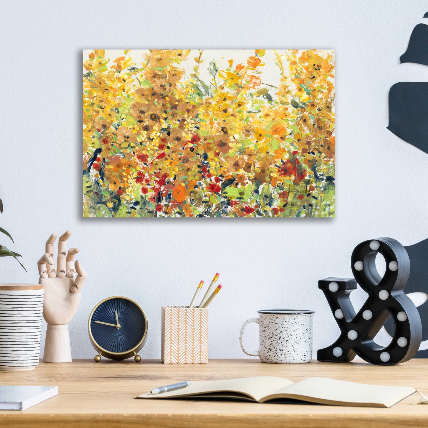 Epic Art 'Golden Summer Garden II' by Tim O'Toole, Acrylic Glass Wall Art,16x12