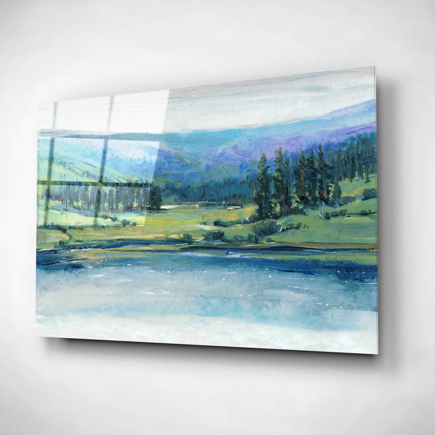 Epic Art 'Mountain Lake I' by Tim O'Toole, Acrylic Glass Wall Art,16x12